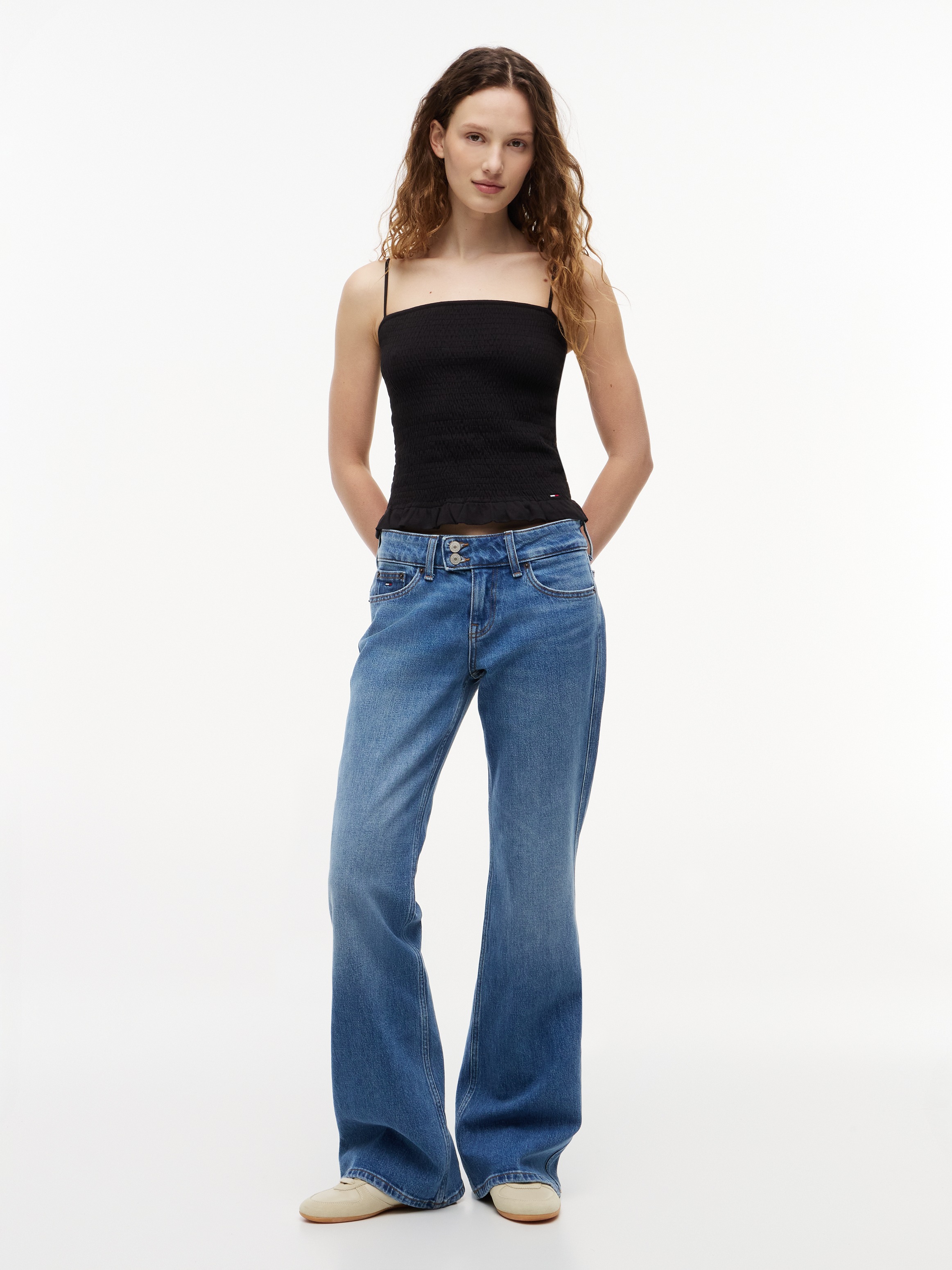 Tommy Jeans Smoktop »TJW SLIM SMOCK STRAPPY TOP« Baumwollmischung, slim fit