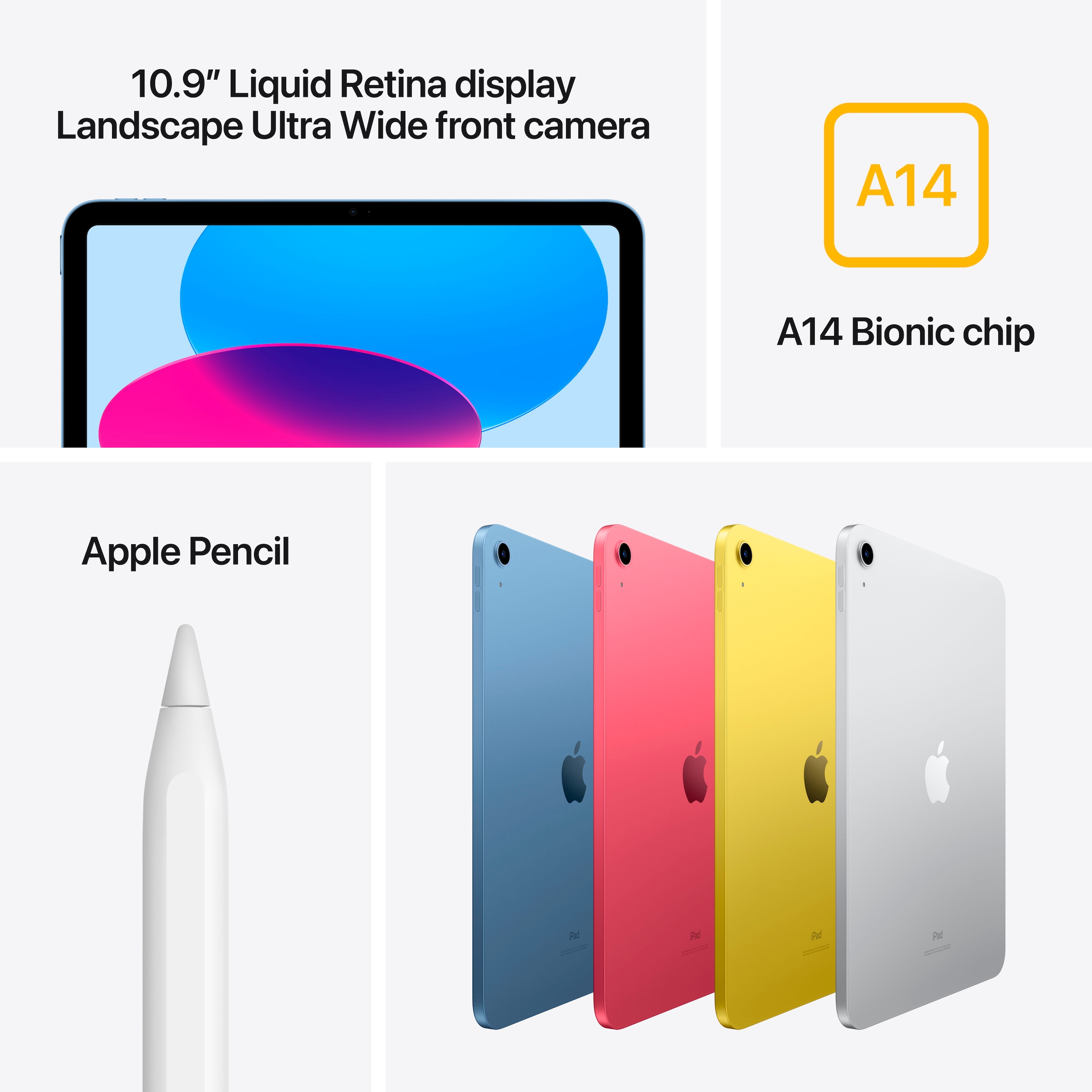 Apple Tablet »10,9" iPad Wi-Fi 256GB 10th. Generation«, (27,69 cm / 10.9 Zoll), iPadOS, Retina,)