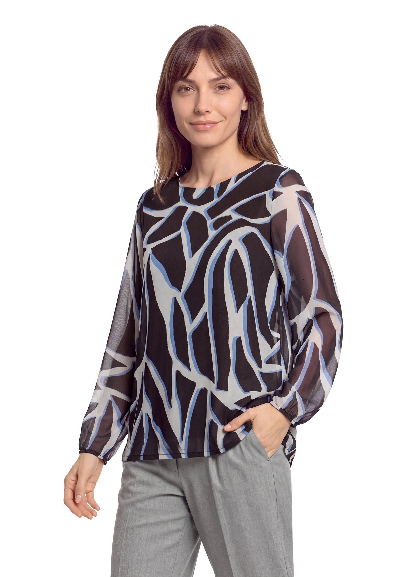 Betty&Co Rundhalsshirt »Mesh-Shirt mit Gummizug«