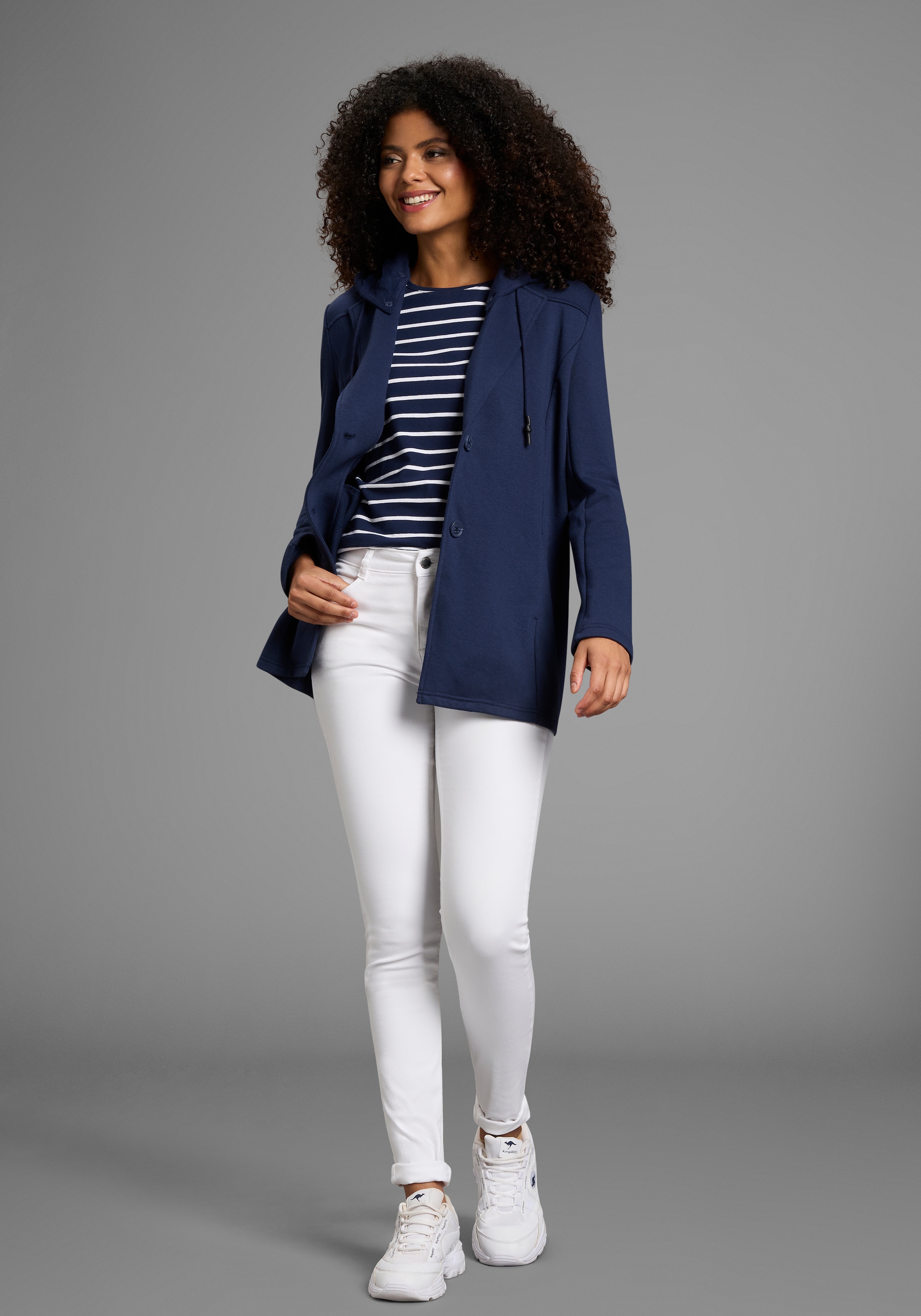 KangaROOS Sweatblazer mit abknöpfbarer Kapuze