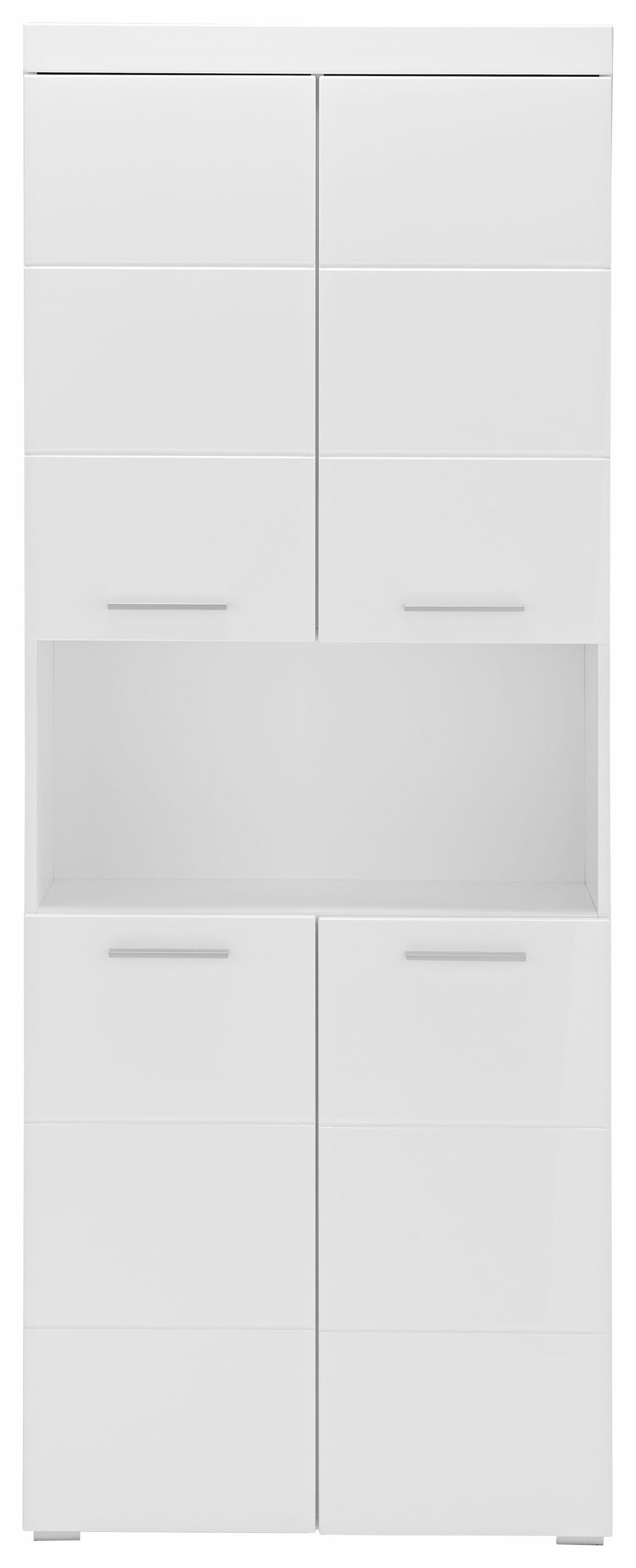 INOSIGN Hochschrank »Avena, Badezimmerschrank, Küchenschrank«, Badezimmerhochschrank mit offenem Fach, 4 Türen und 4 Einlegeböden
