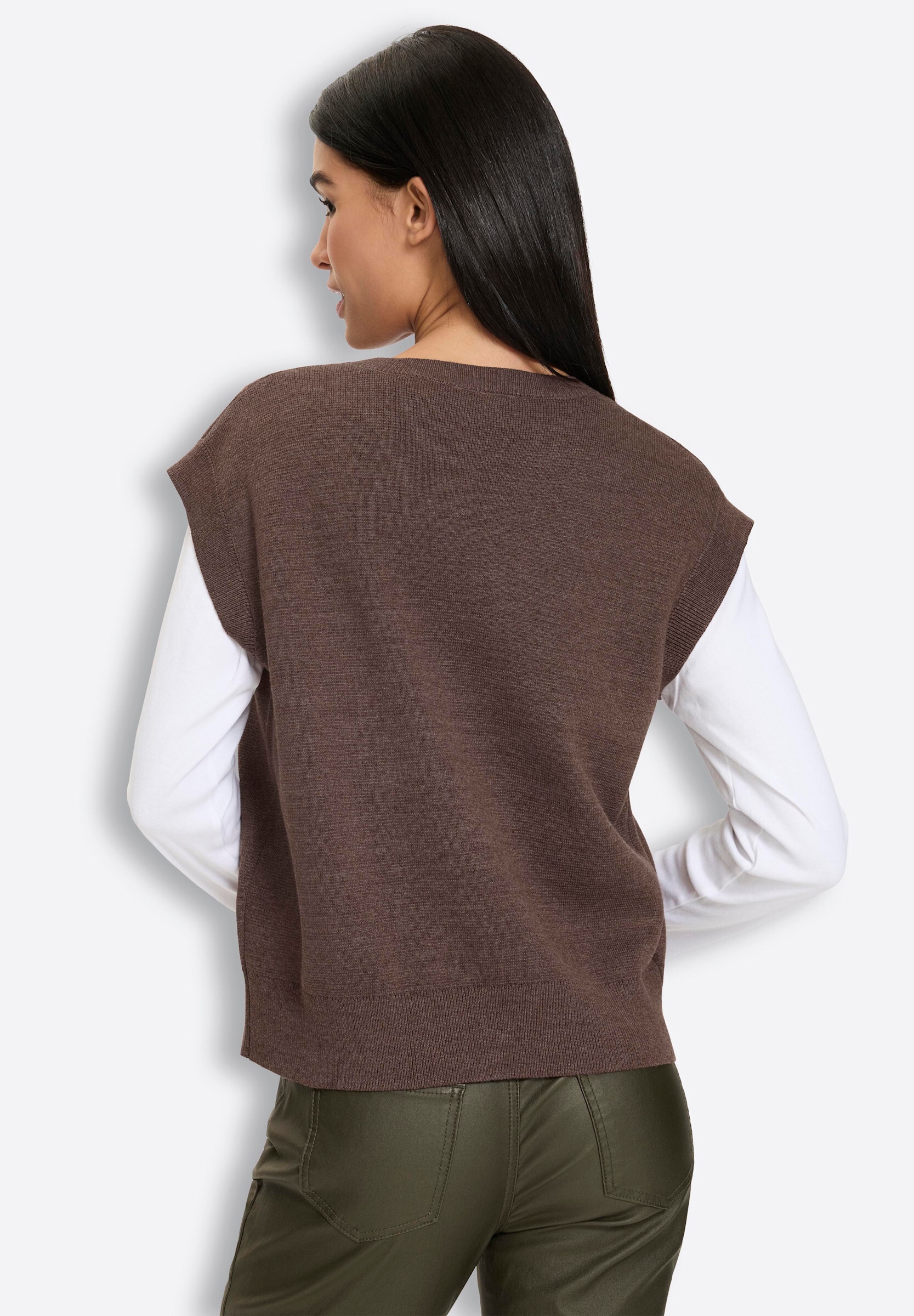 heine Strickjacke »Strickweste Strickweste mit Reißverschluss, verdeckt«