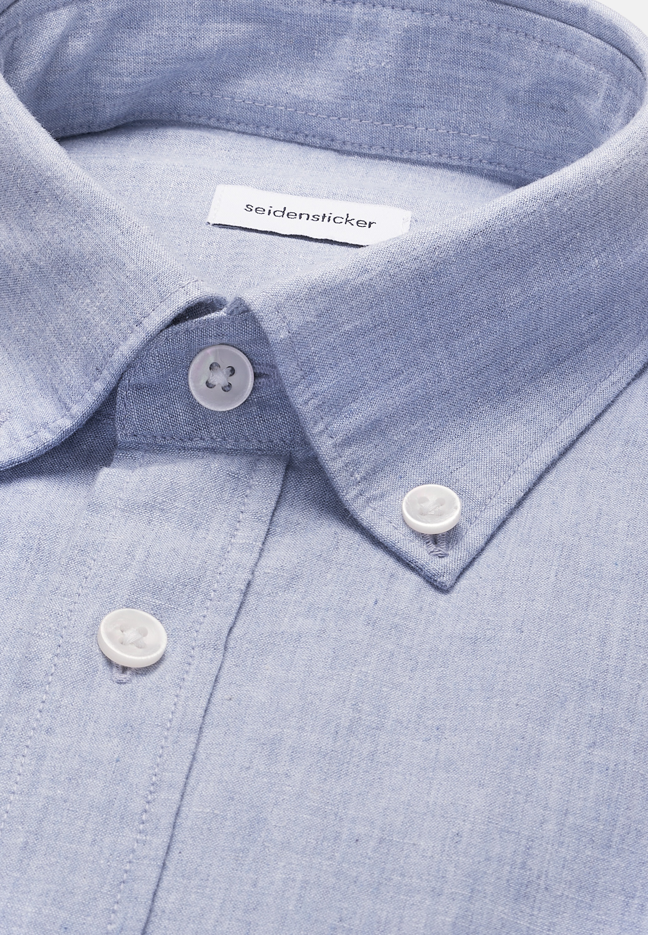 seidensticker Leinenhemd Slim 1/1 Button-Down-Kragen Uni