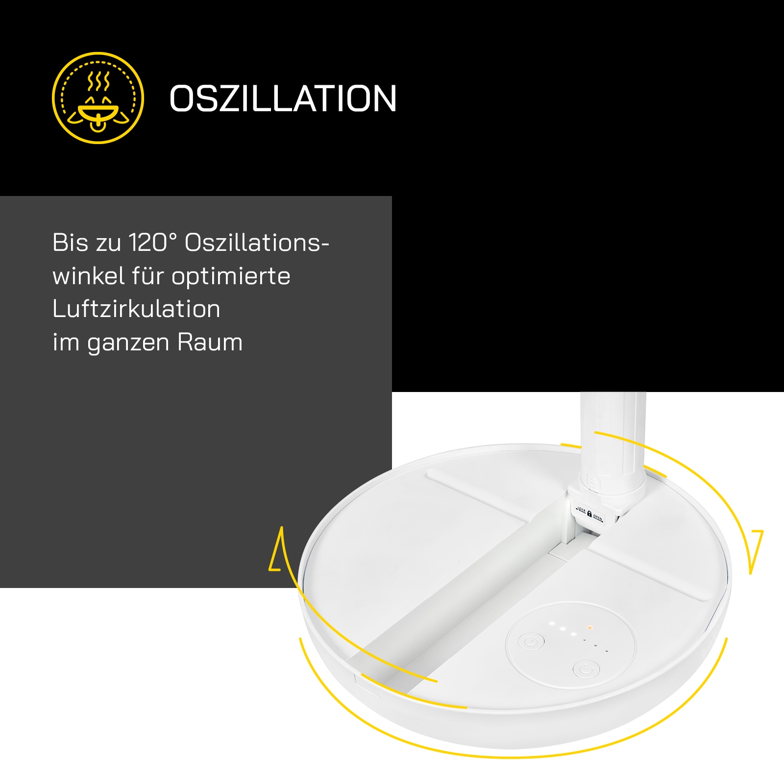 Gutfels Tischventilator »»VENTI 3030 R«« 17 cm Durchmesser klappbar mit 4 Stufen, 20 Std. Akkulaufzeit, mit Powerback Funktion