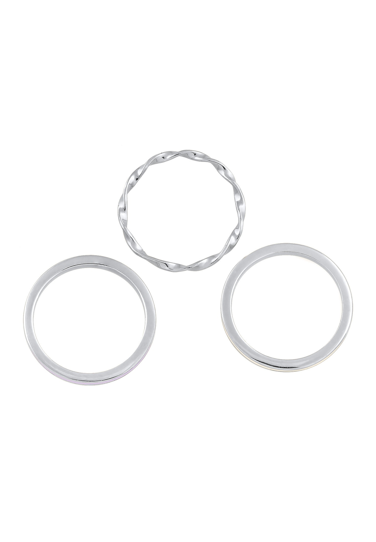 Elli Ring-Set »Ring Emaille Gedreht BasicTrio 3er Set 925 Silber«