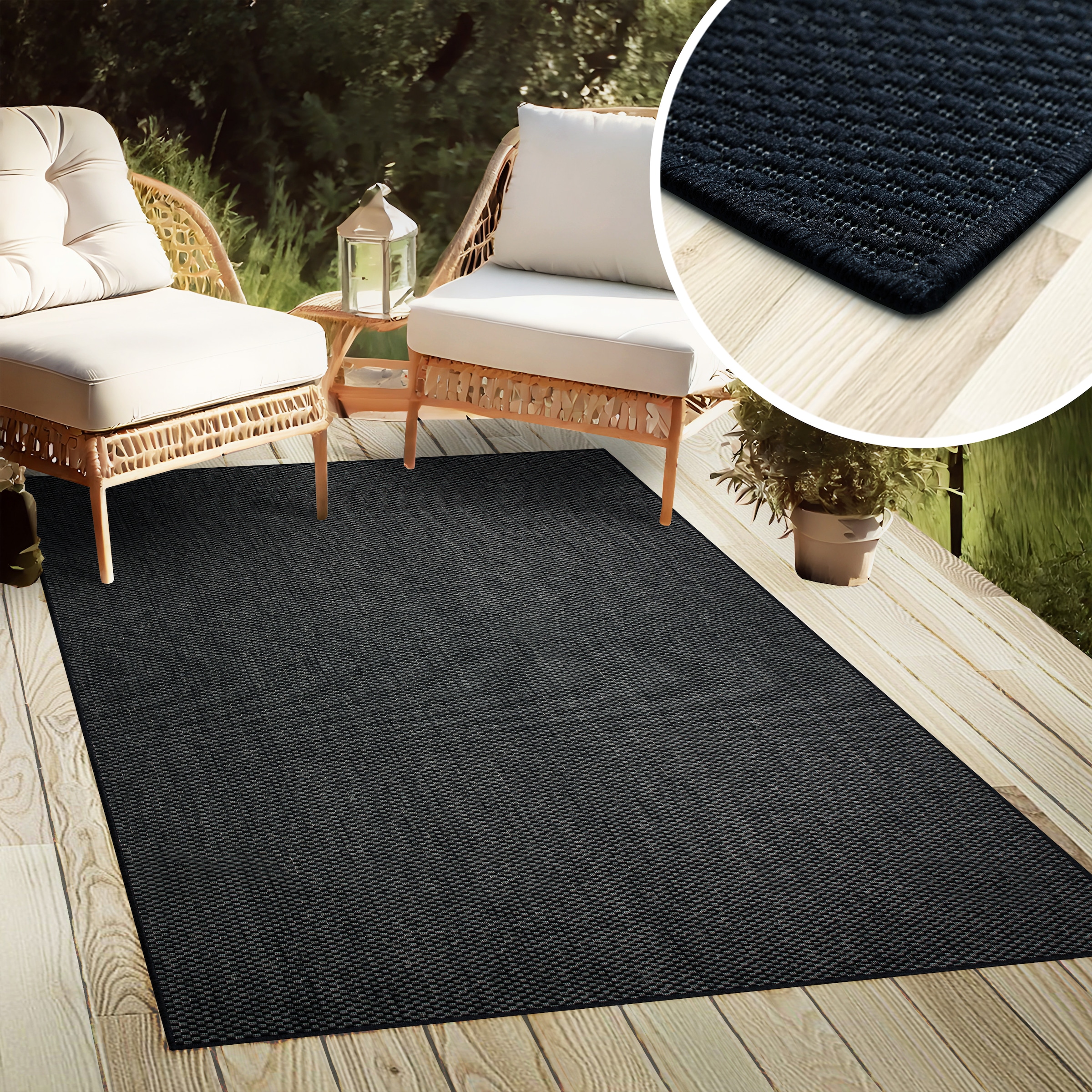 my home Teppich »Venedig auch als Läufer erhältlich«, rechteckig, 4 mm Höhe, In- und Outdoor geeignet, Sisal-Optik, Wetterfest & UV-beständig