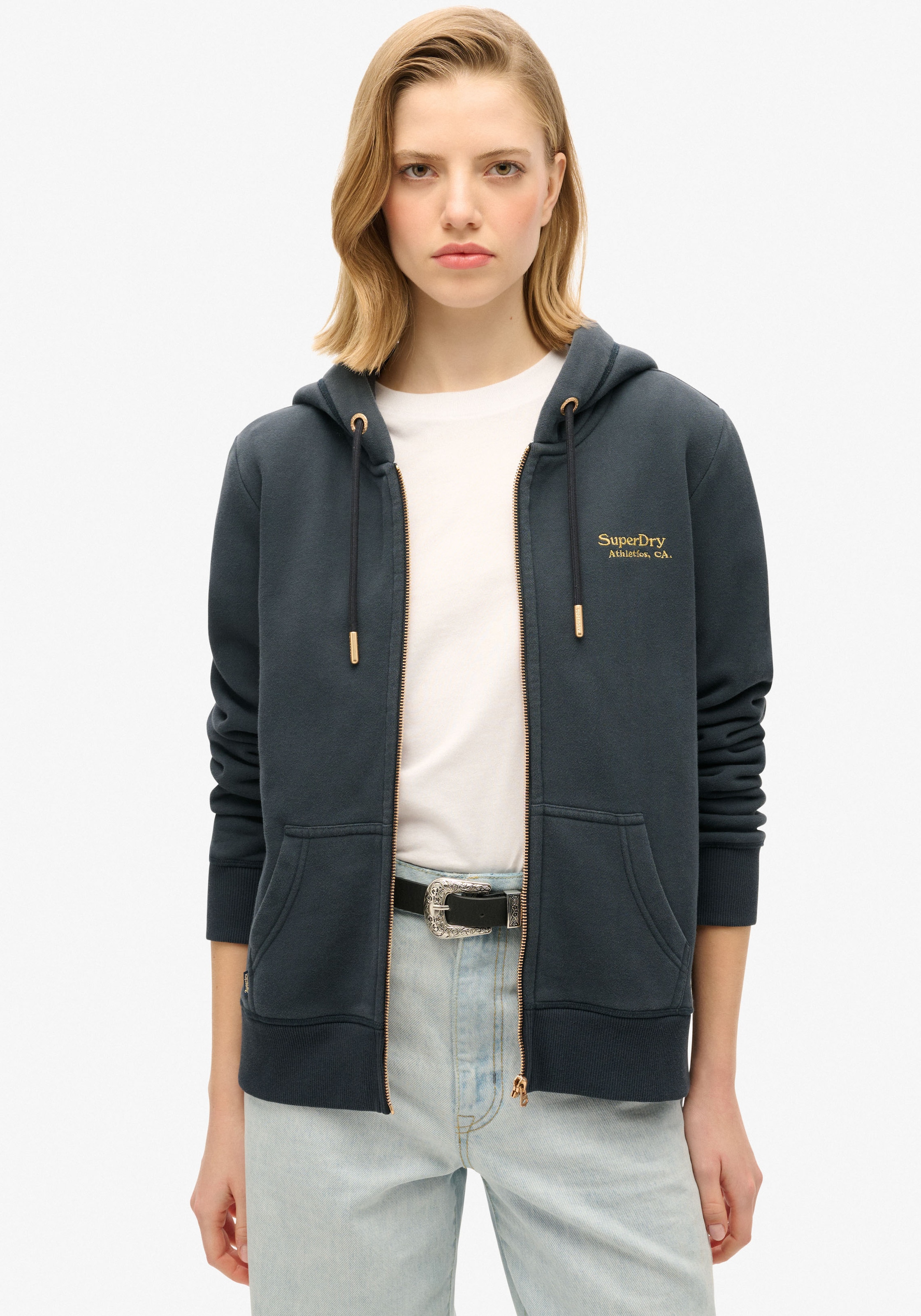 Superdry Kapuzensweatjacke »ESSENTIAL LOGO ZIP HOODIE«, mit Logostickerei