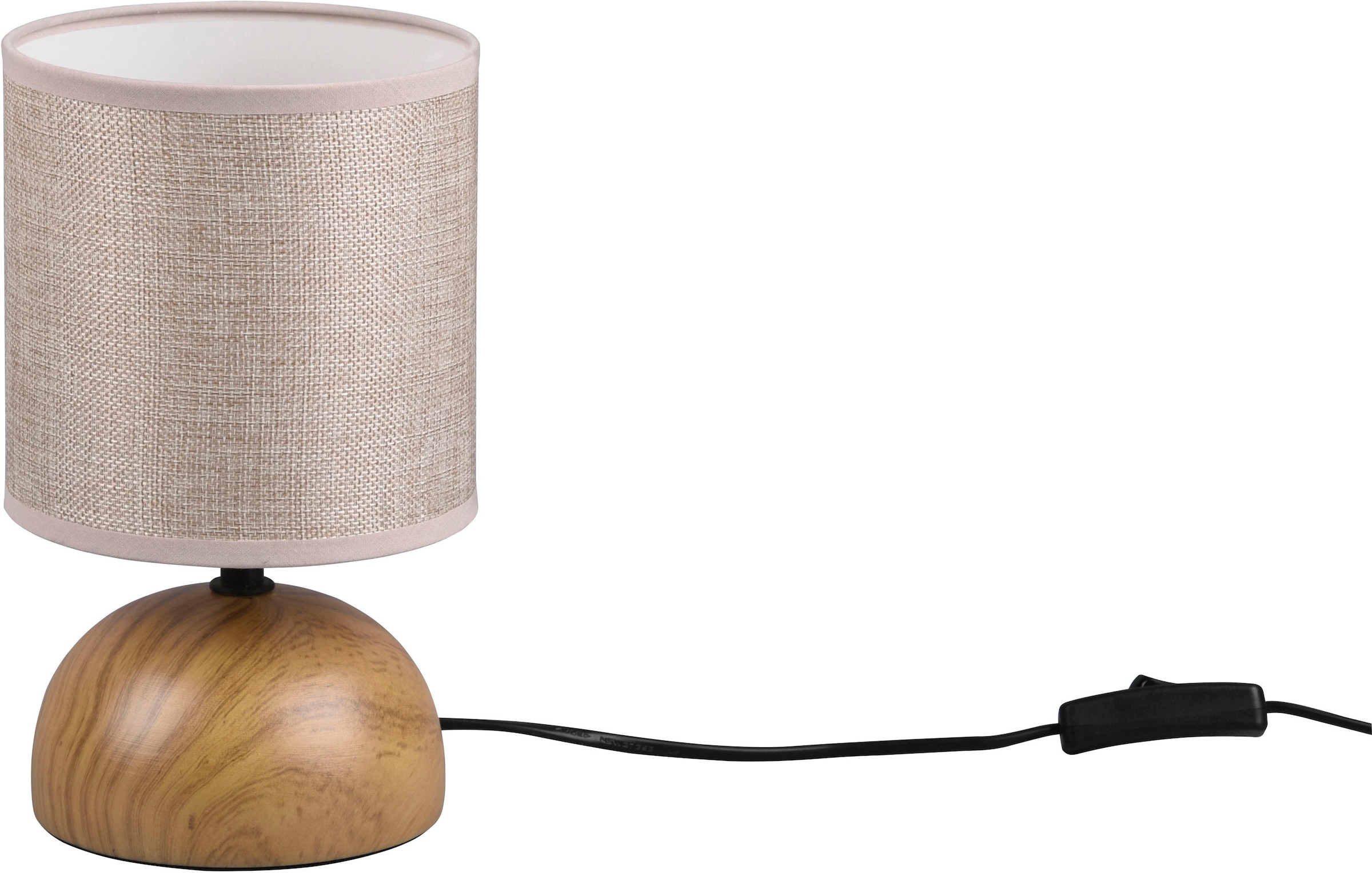 Tischlampe »Luci«, Keramik Tischleuchte in Holzoptik, mit Stoffschirm, für...