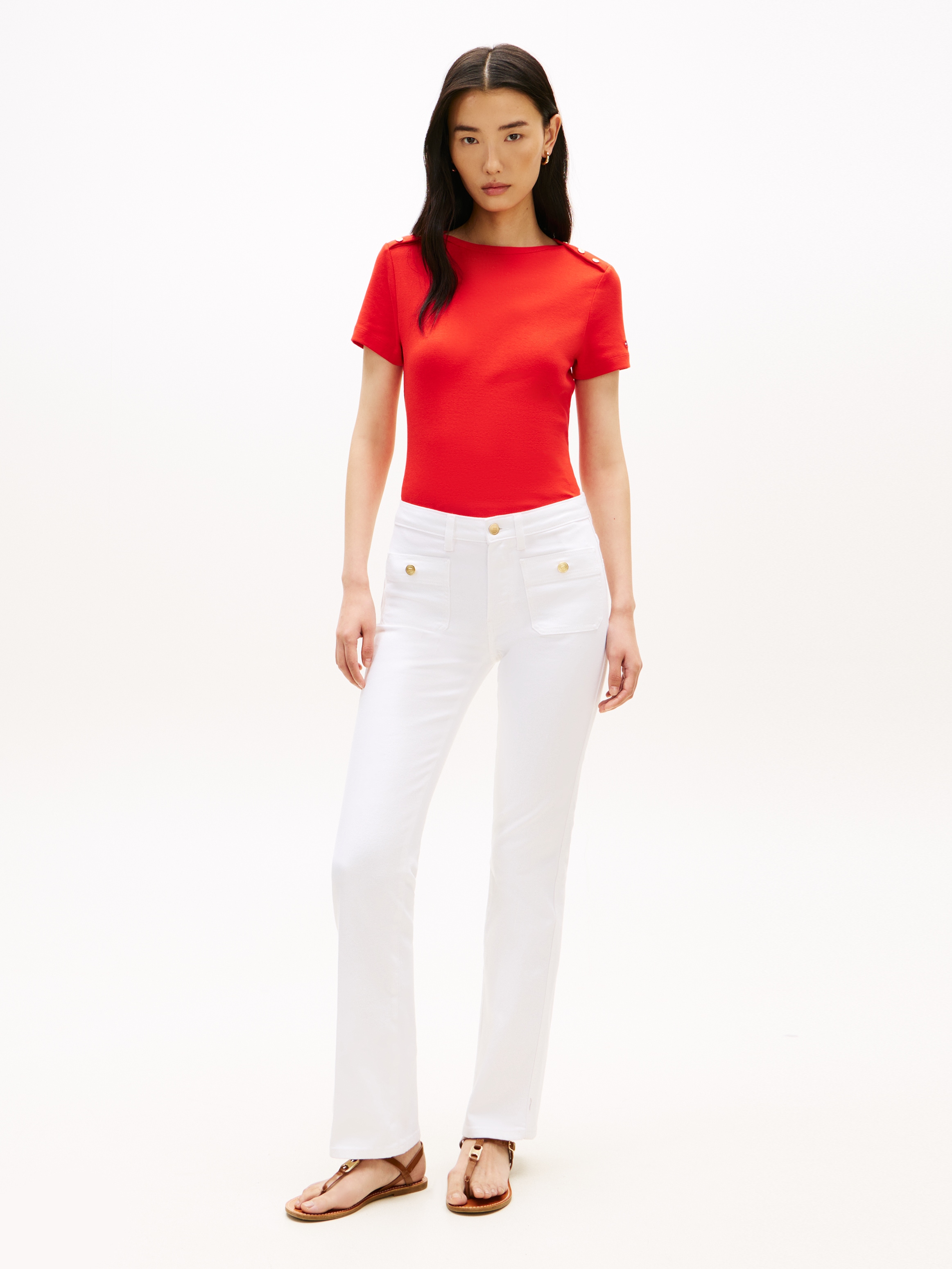 Tommy Hilfiger Kurzarmshirt »GOLD BUTTON SLIM SS TEE«