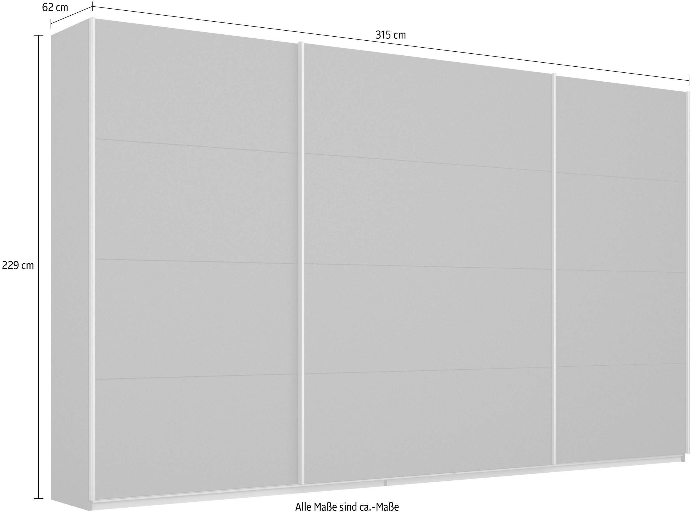 rauch Schwebetürenschrank »Kleiderschrank Schrank Garderobe KOLUNA mit Dekor-Front« 3 Ausstattungen BASIC/CLASSIC/PREMIUM (inkl. SOFT-CLOSE-FUNKTION),  Breiten 203/271/315/360 cm Höhen 210/229 cm MADE IN GERMANY