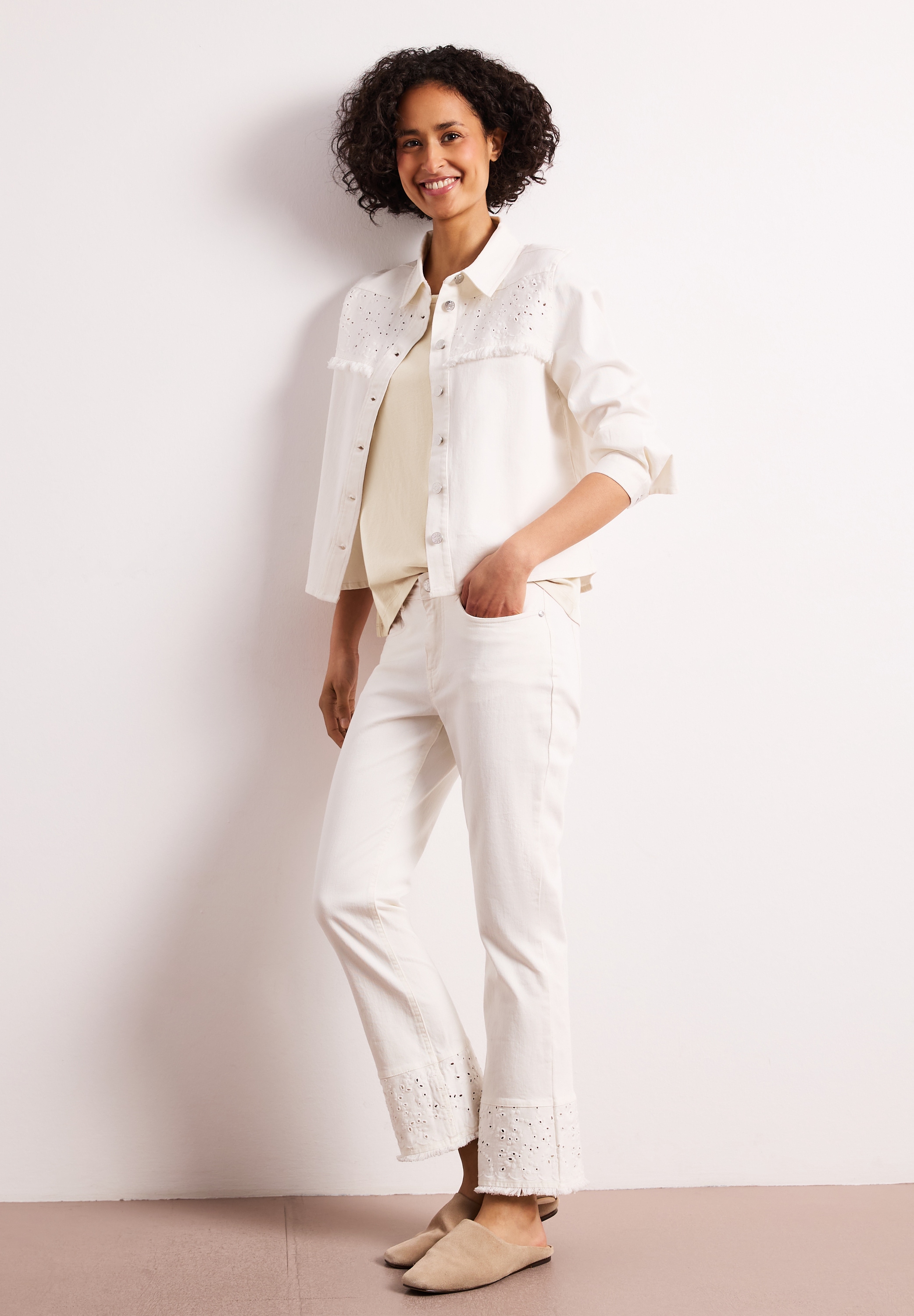 STREET ONE Shirttop Sommershirt mit Deko-Tape