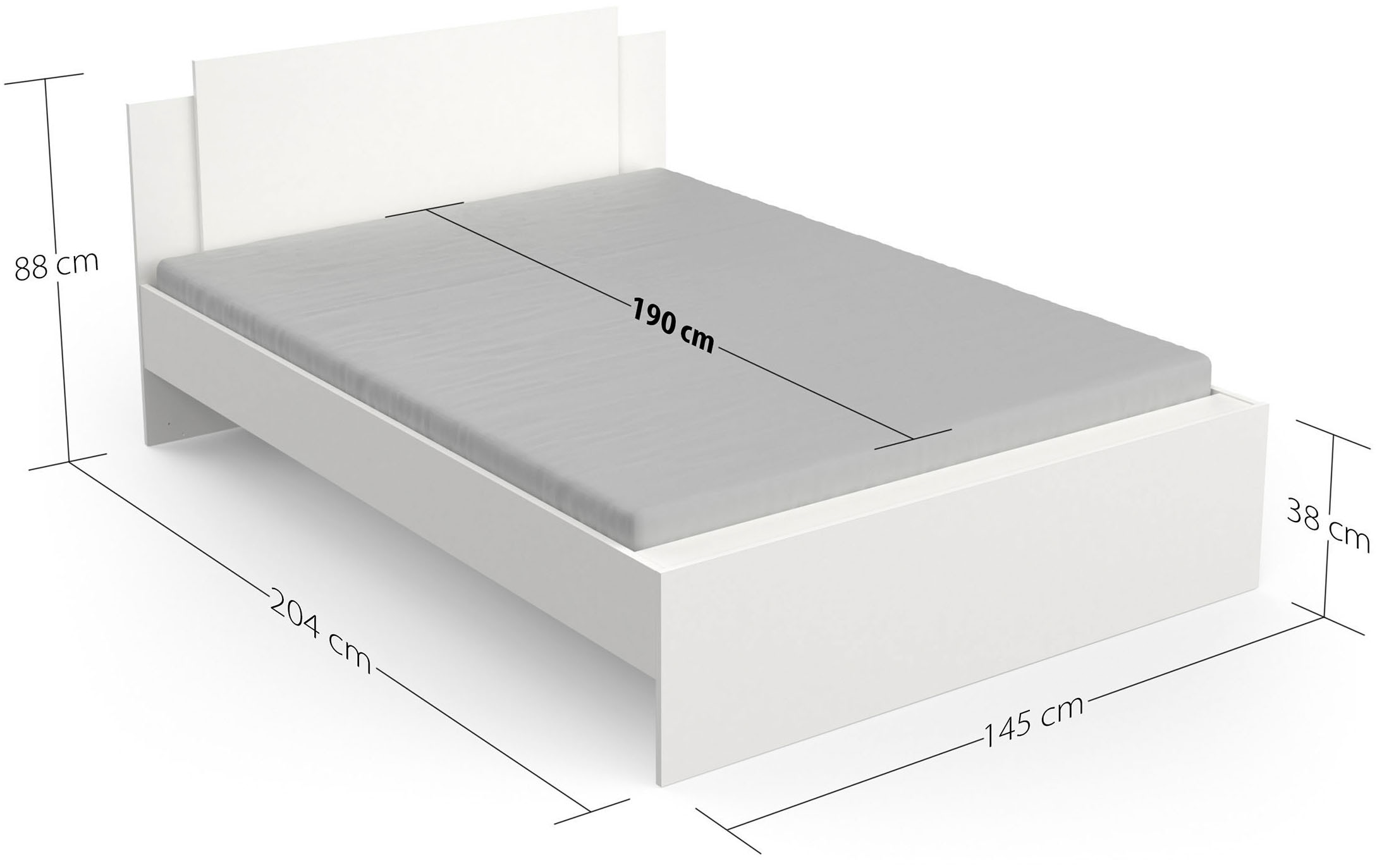 Demeyere GROUP Bettgestell, Liegefläche 140 x 200 cm, ohne Matratze