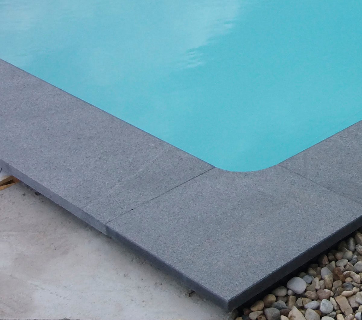 KWAD Rechteckpool »inkl. Granitumrandung in Farbe Padang Dark & umfangreichem Zubehör«, (Set), Höhe 150 cm, in versch. Größen erhältlich