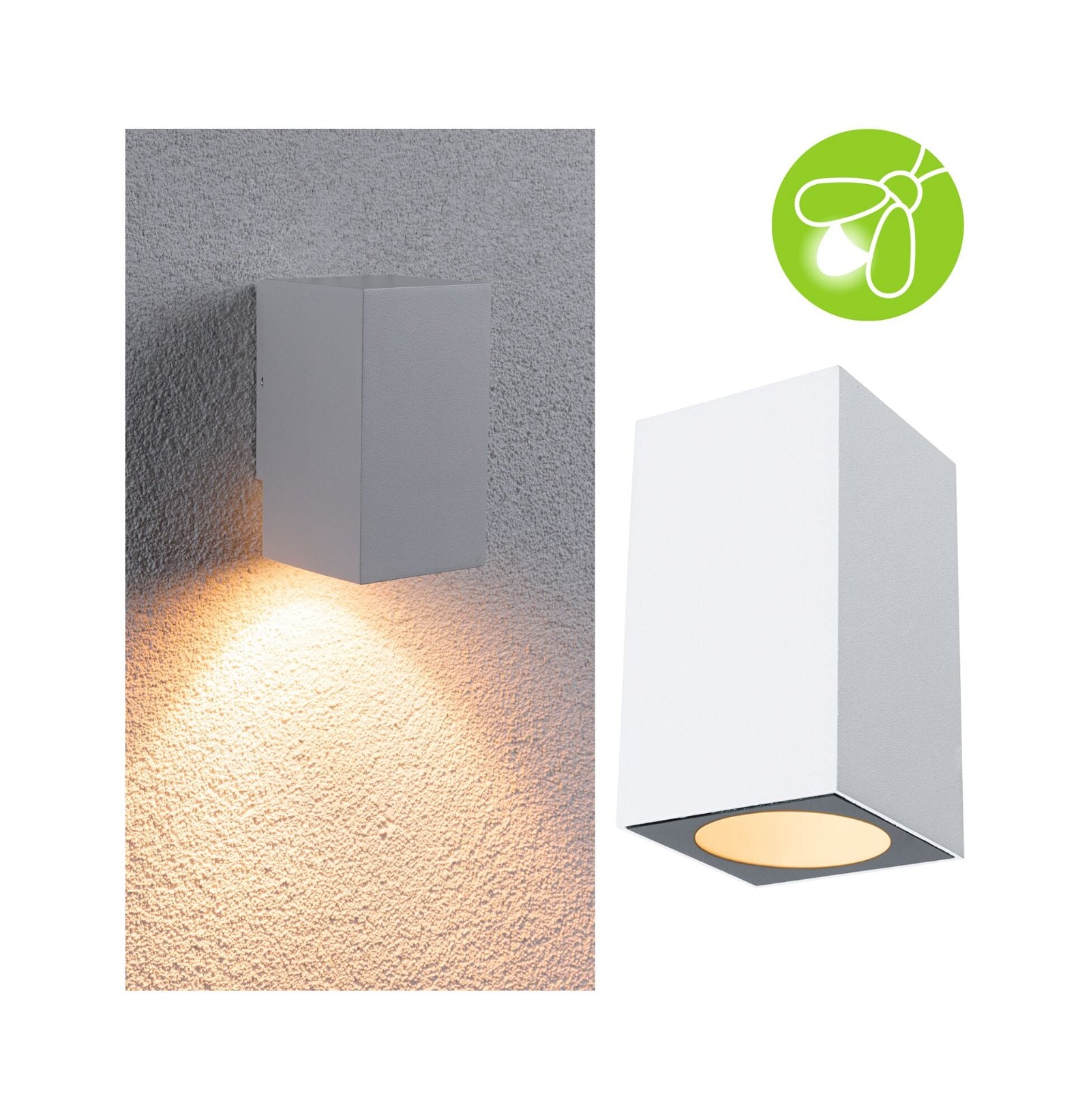 Paulmann LED Außen-Wandleuchte »Flame IP44 eckig 58x103mm 2200K 4W 265lm 230V 75° Metall«, 1 flammig, insektenfreundlich