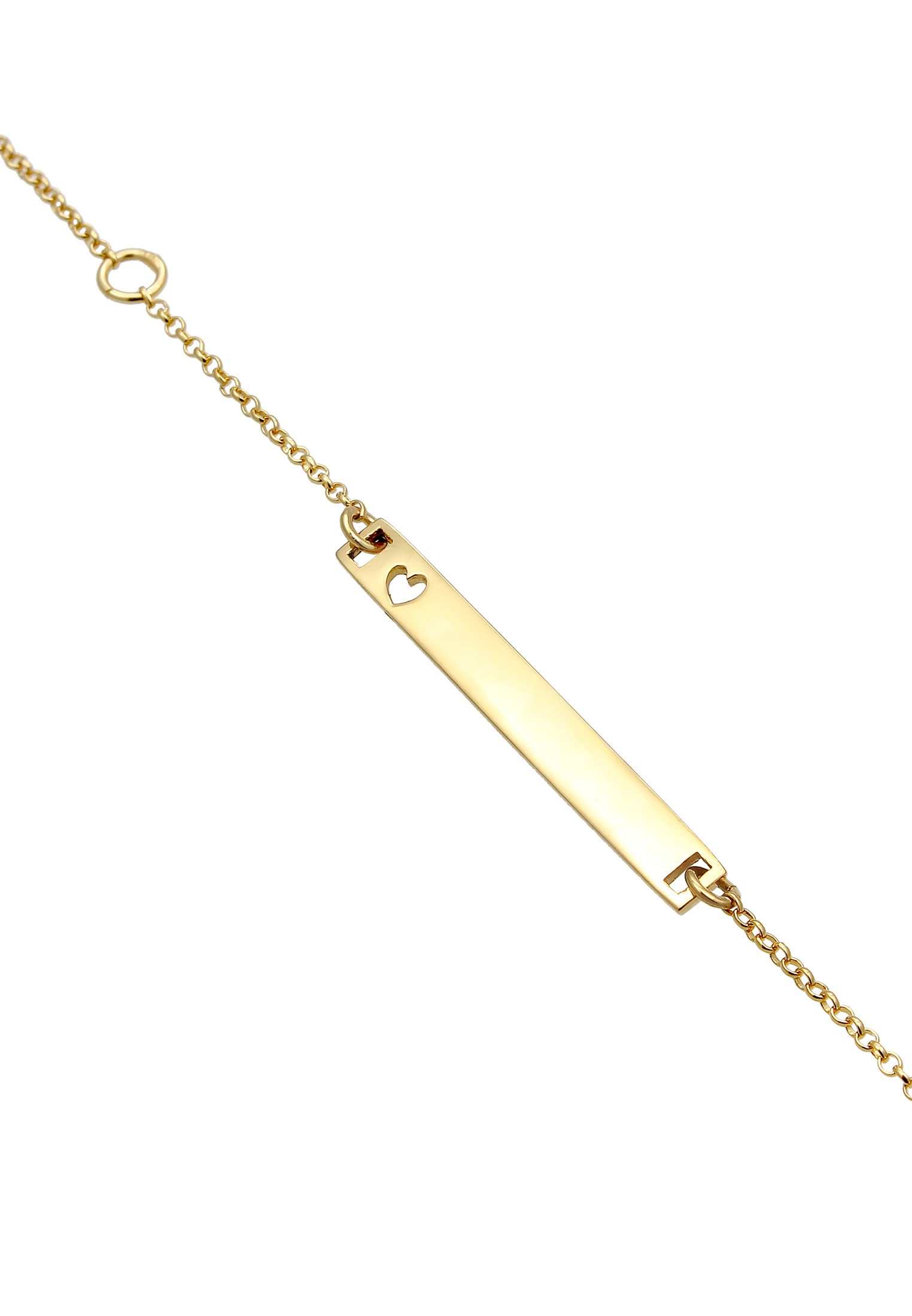 Elli Premium Armkette »Armband Kinder Herz Geburt Taufe Namensband 375 Gelbgold«