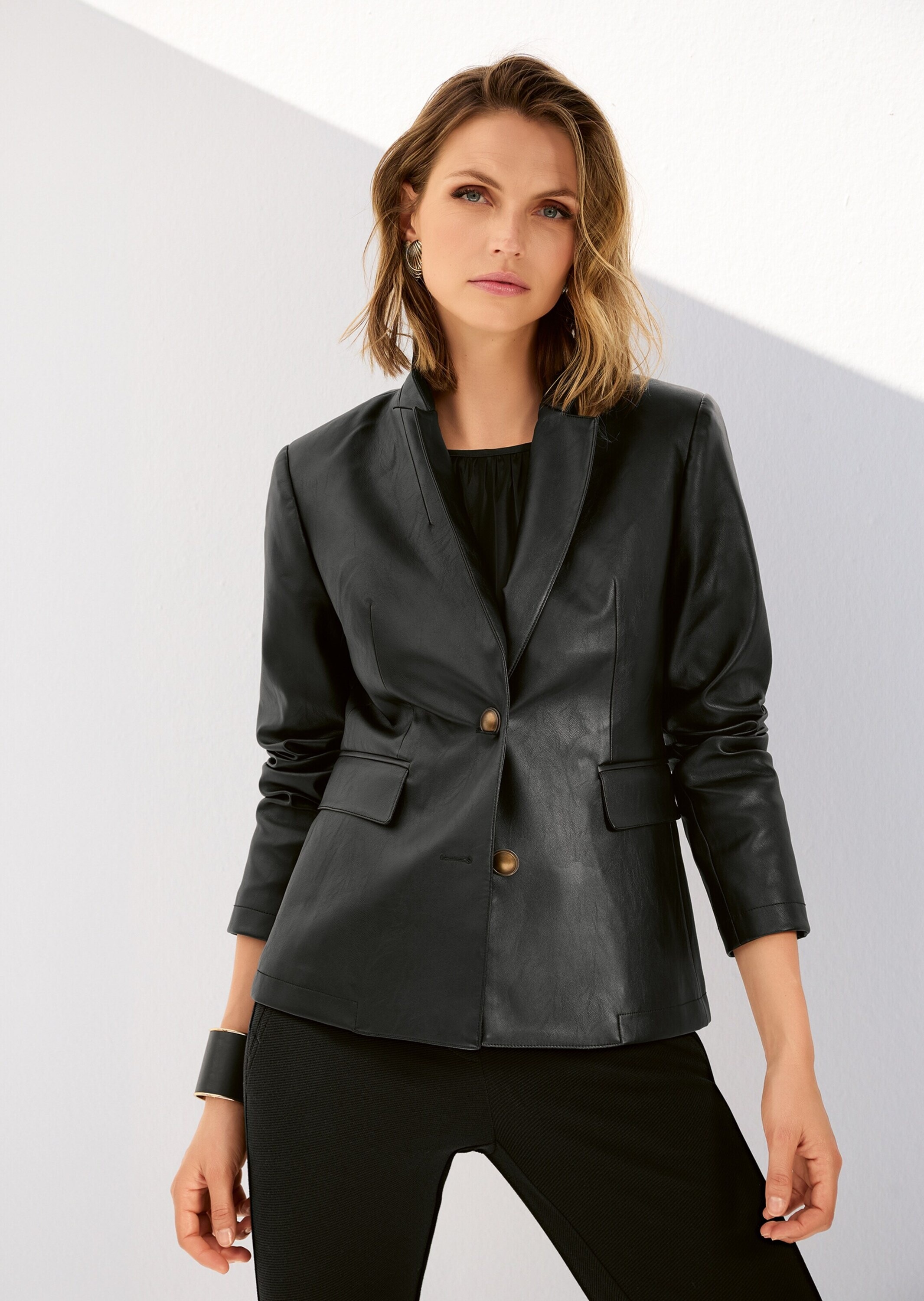 MADELEINE Jackenblazer »Lederblazer Blazer aus Leder-Imitat«