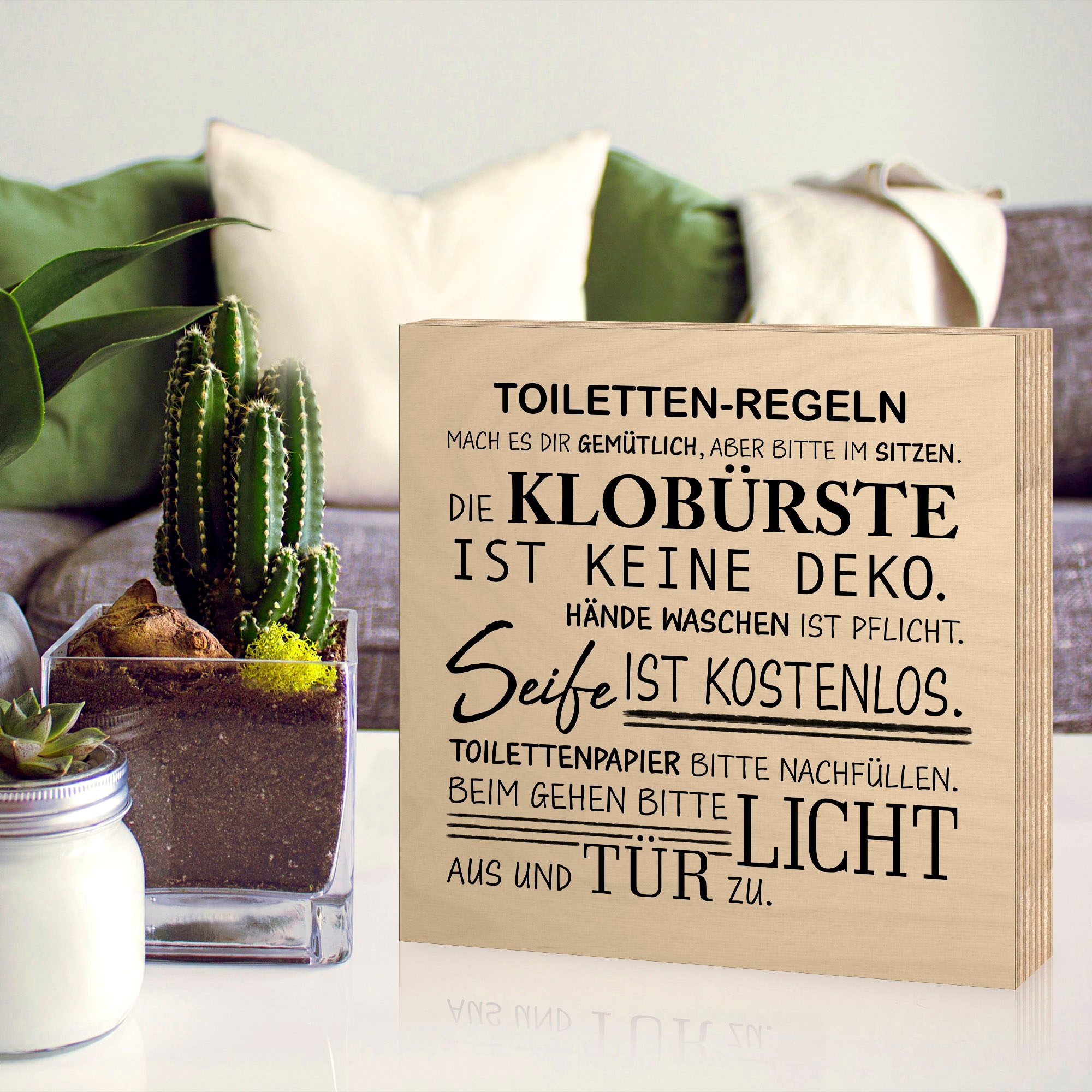 Artland Holzbild »Toilettenregeln«, Sprüche & Texte, (1 St.)