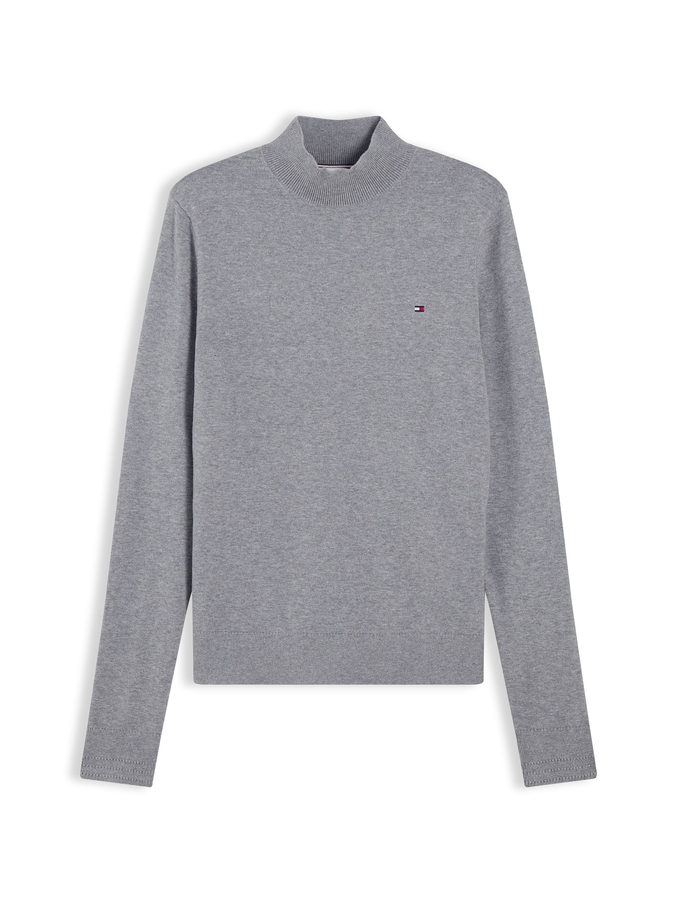 Tommy Hilfiger Strickpullover »COTTON JERSEY SLIM MK-NK SWT« Baumwollmischung, slim fit