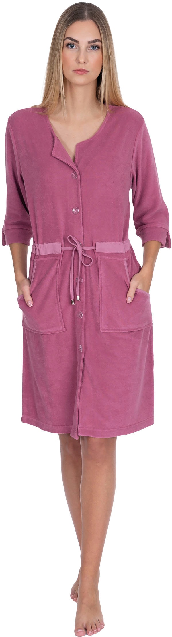 Wewo fashion Damenbademantel »045«, (1 St.), Badekleid, mit Knöpfen, 3/4 Arm,  kurz im OTTO-Shop