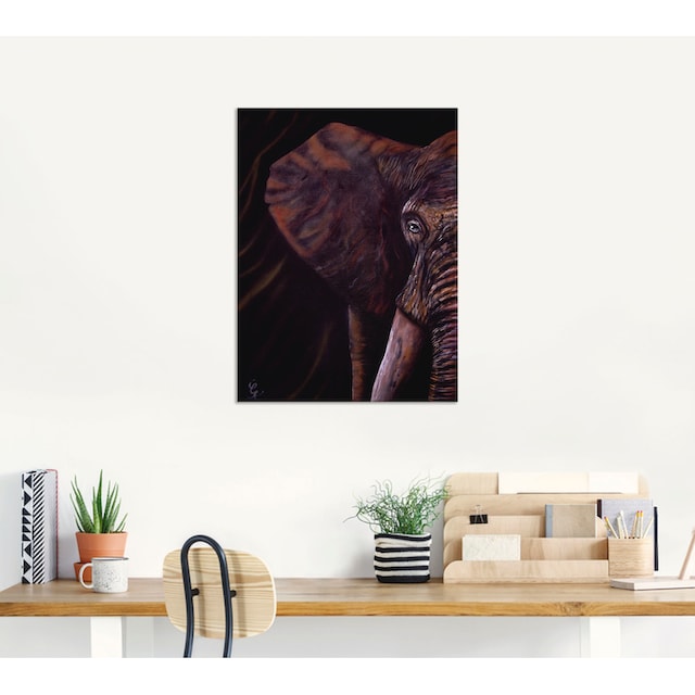 Poster als in Wandaufkleber versch. Leinwandbild, Alubild, Größen bei St.), online Wandbild »Elefant«, Artland (1 Wildtiere, oder OTTO