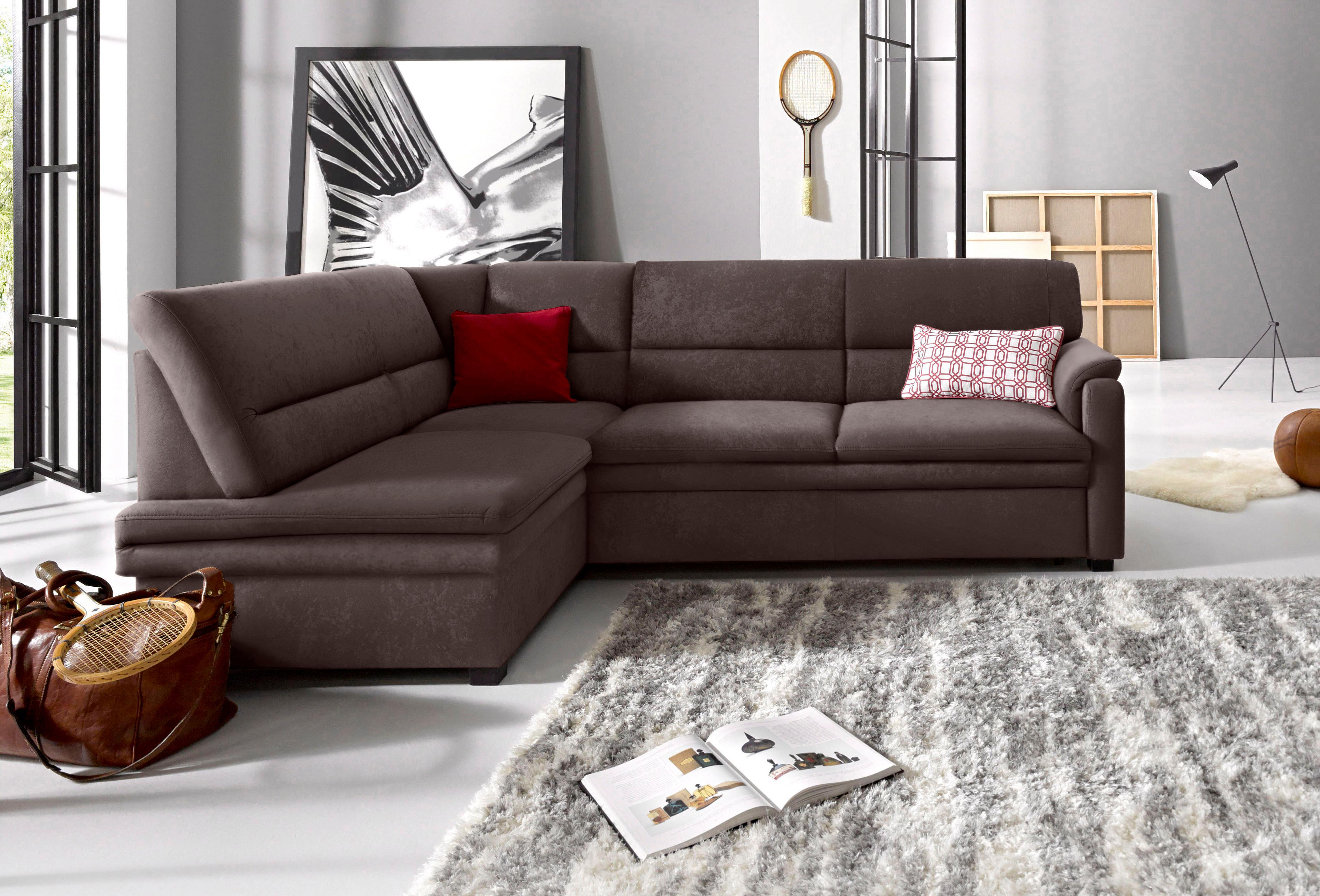 sit&more Ecksofa "Pisa L-Form" mit Federkern, wahlweise mit Schlaffunktion