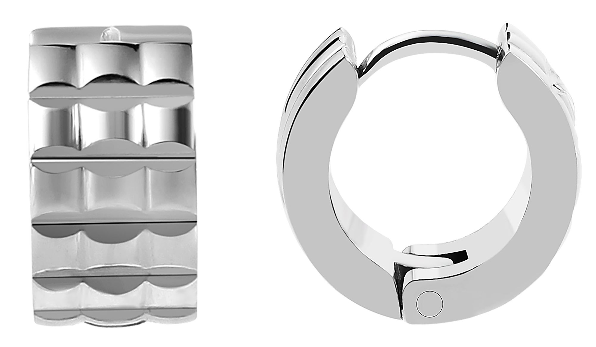 Adelia´s Paar Creolen »Unisex Ohrringe ¿ Klappcreole aus Edelstahl«