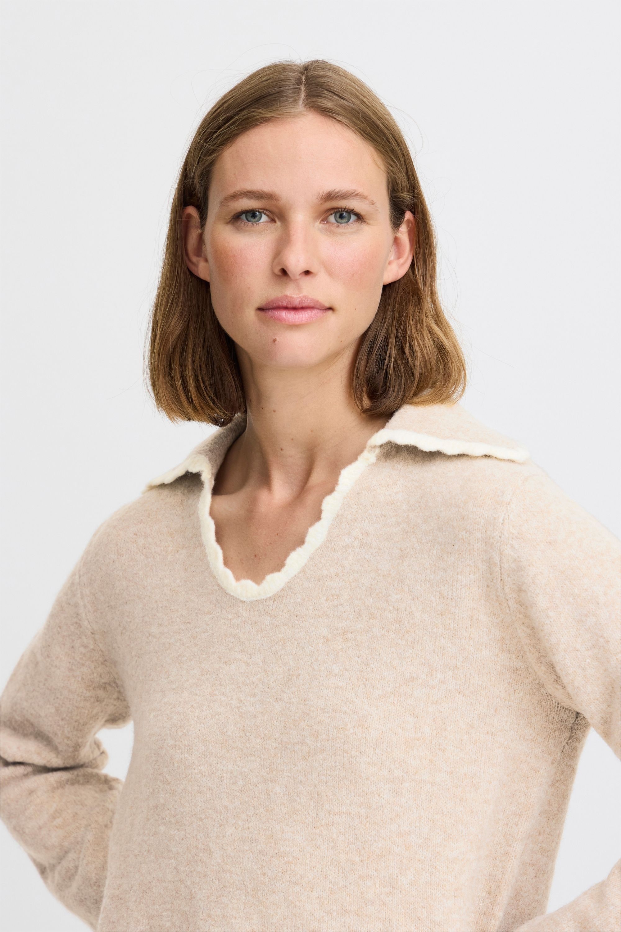 b.young Strickfleece-Pullover »Strickpullover BYNINNA W. COLLAR -«