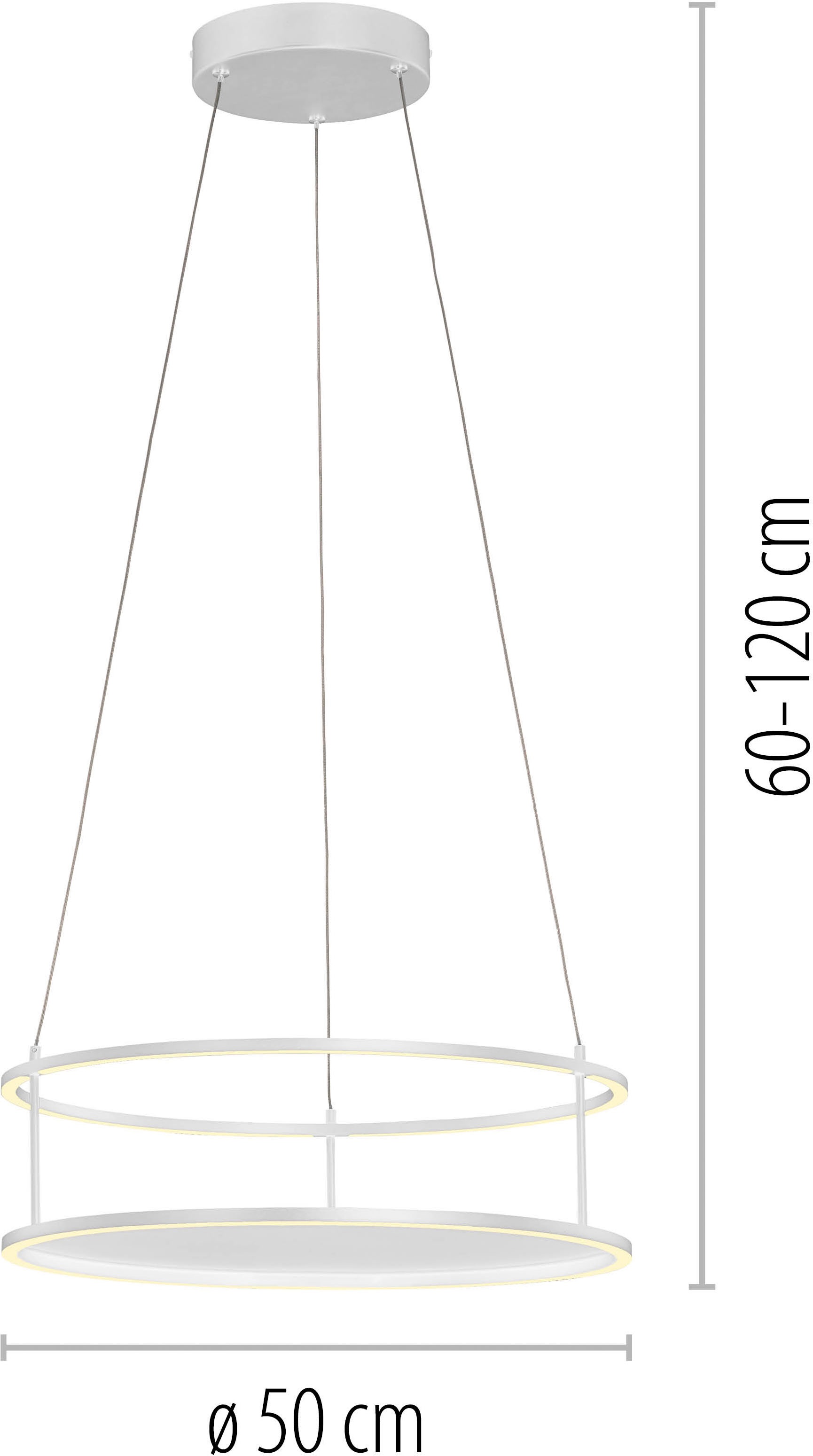 Paul Neuhaus LED Pendelleuchte »CONTURA« LED-Board 1 Stk. Warmweiß Touchdimmer, separat schaltbar, Memoryfunktion, Deko-Ablagefläche