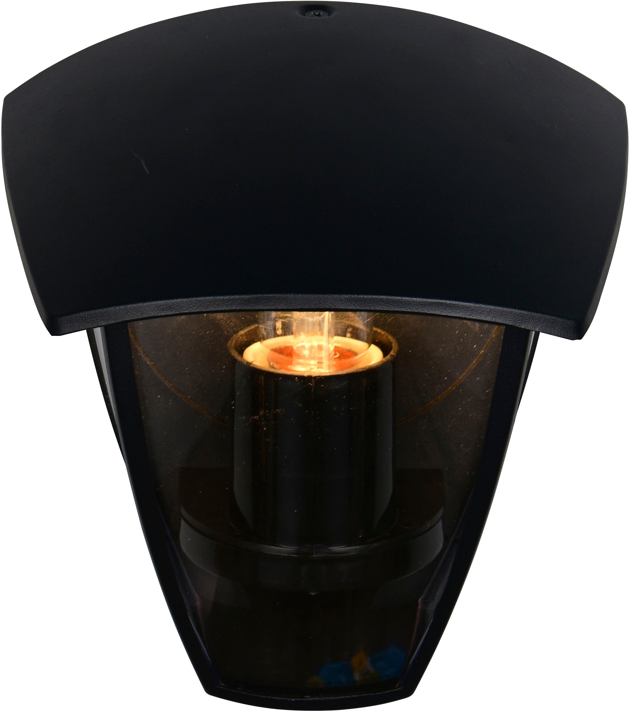 TRIO Leuchten Außen-Wandleuchte »VENTA, Outdoor Hauswand Fassadenbeleuchtung, exkl 1x E27 max 10W, IP44« E27 1 Stk. warmweiß - kaltweiß Wandlampe Garten Terrasse, Aluminium mit Kunststoff Schirm transparent