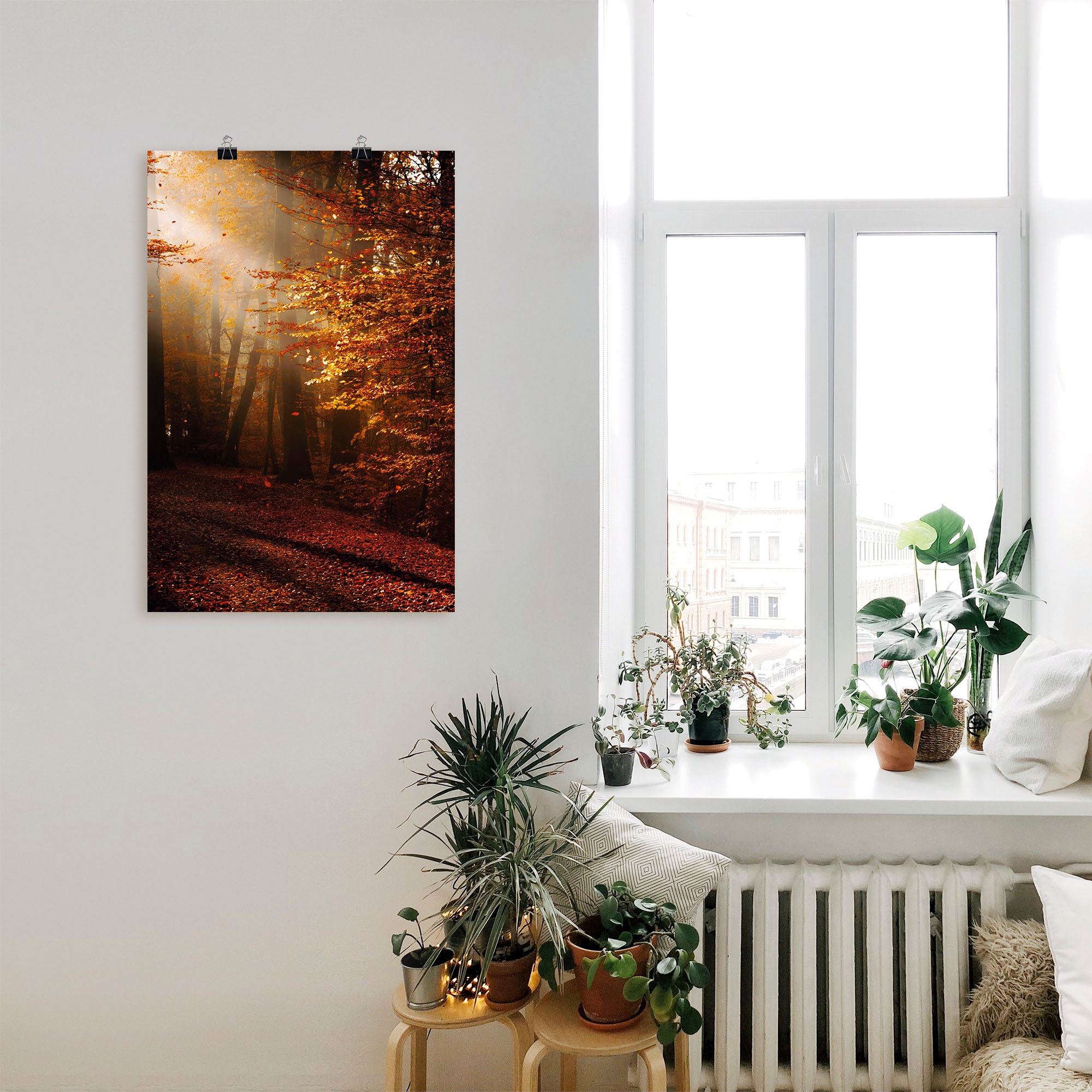 Artland Wandbild »Sonnenaufgang im Herbst«, Wald, (1 St.), als Leinwandbild, Poster in verschied. Größen