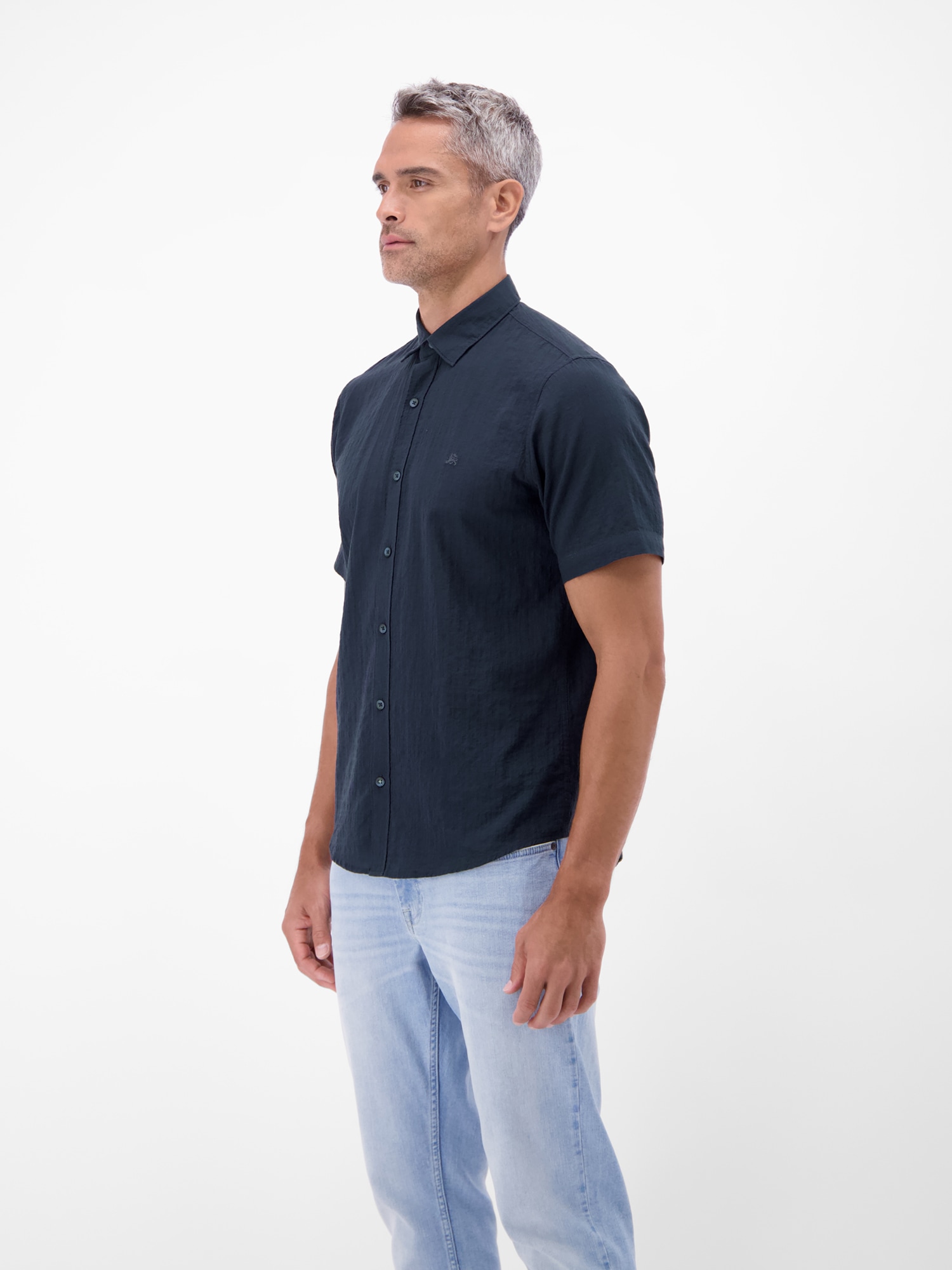 LERROS Kurzarmhemd »Kurzarmhemd im Knitterlook«