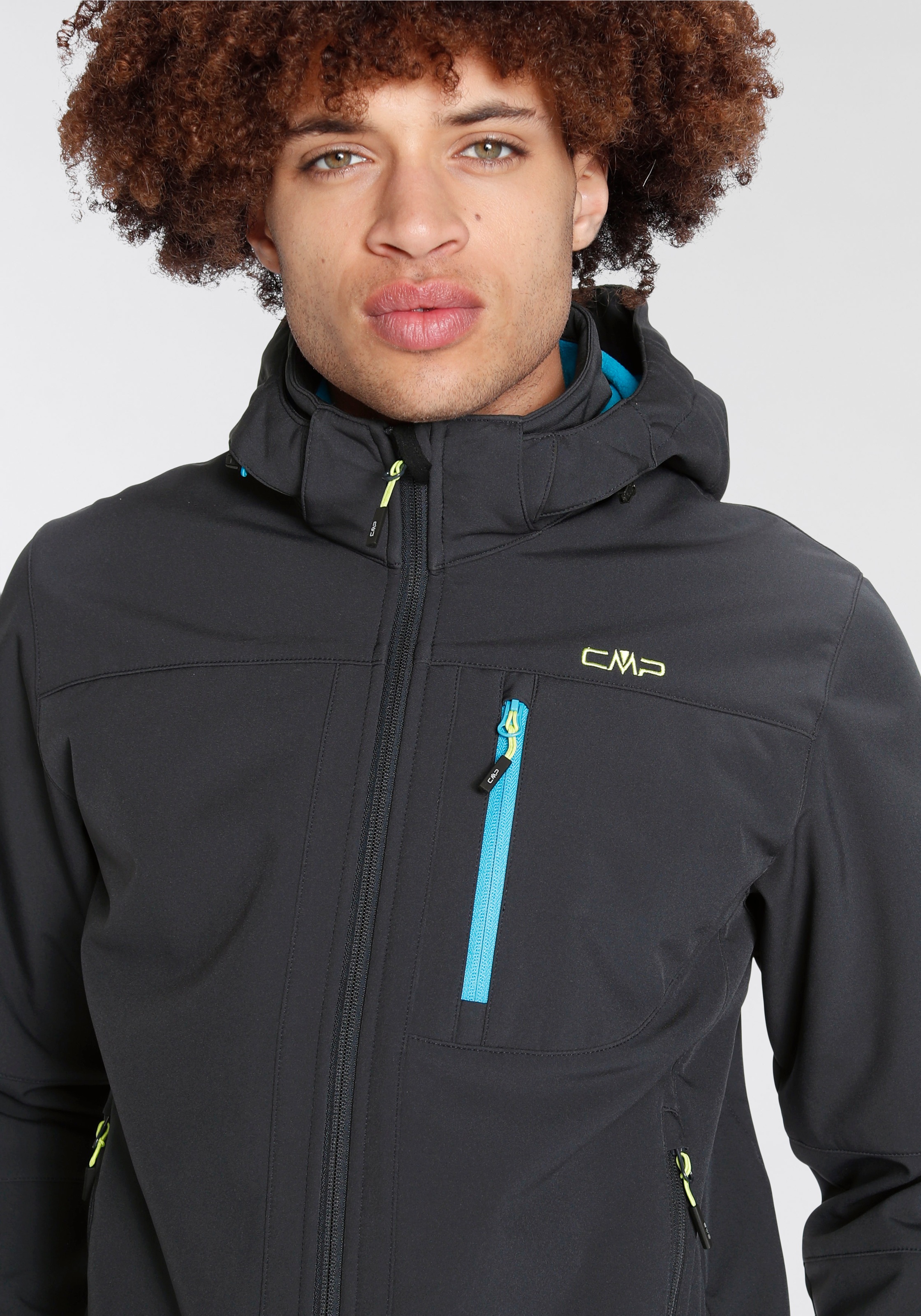 CMP Softshelljacke, mit Kapuze, Winddicht & Wasserabweisend & Atmungsaktiv