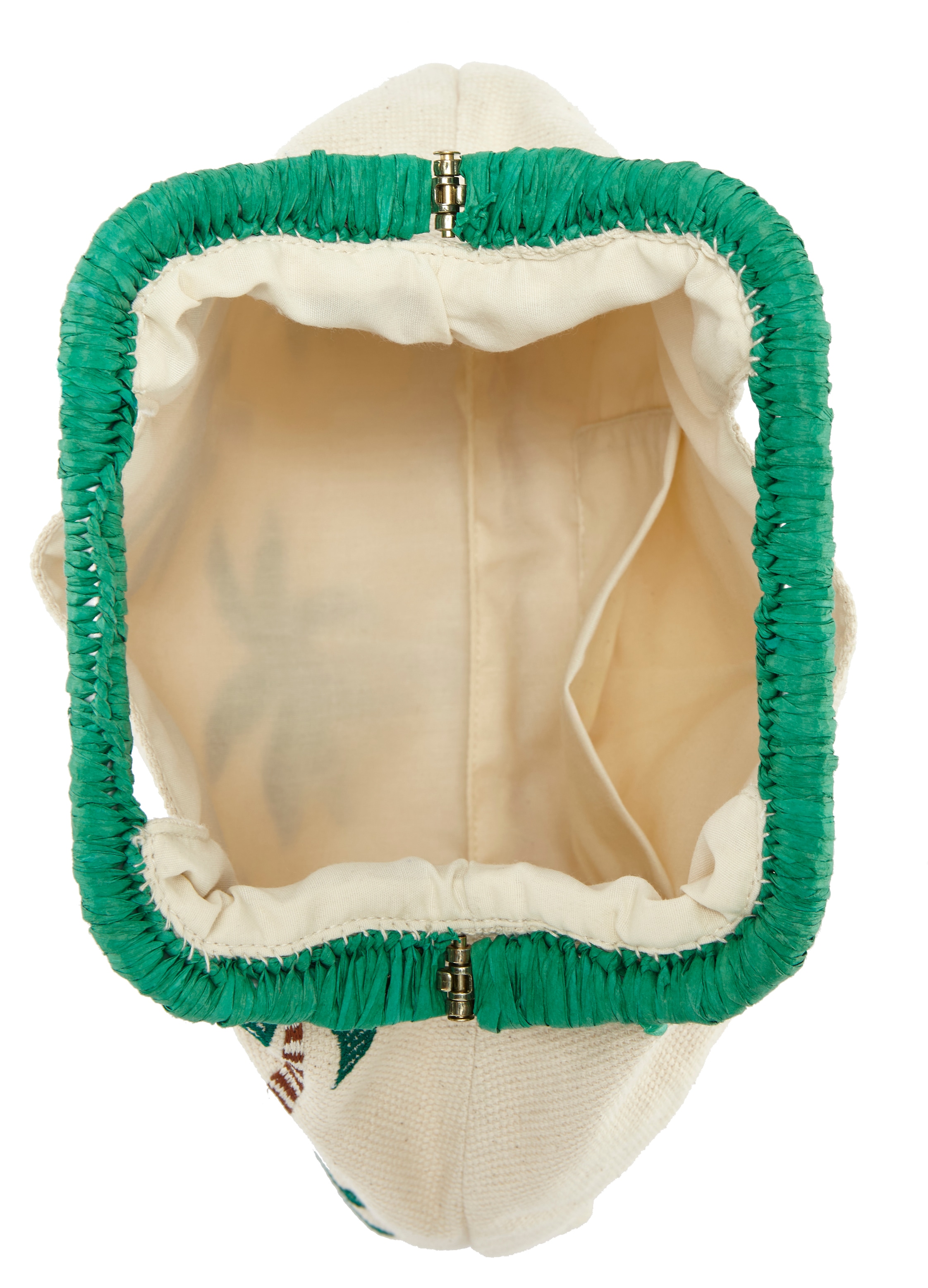 LSCN by LASCANA Handtasche Clutch, sommerliche Palmen-Stickerei