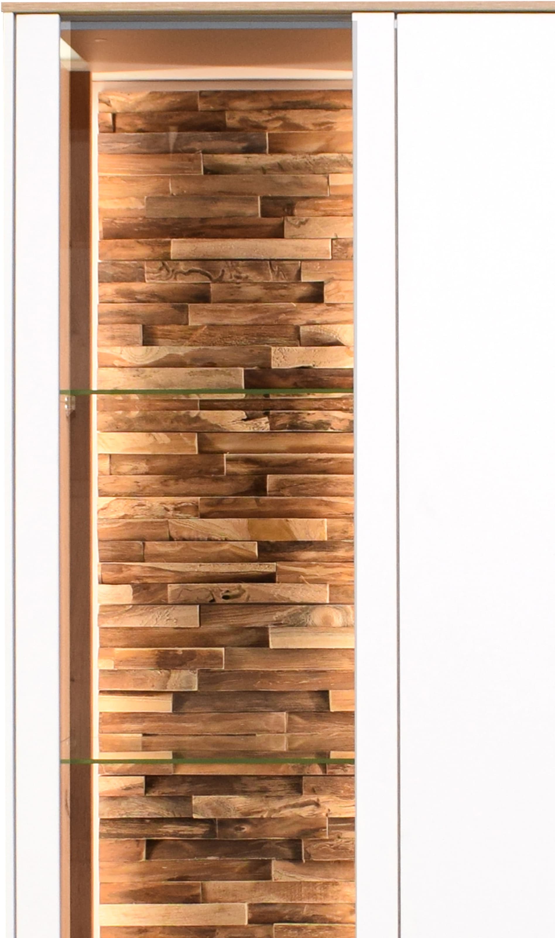 Mäusbacher Standvitrine »Faro«, Faro Standvitrine: B 43 cm, Holz/Glastür, LED, Push-to-open