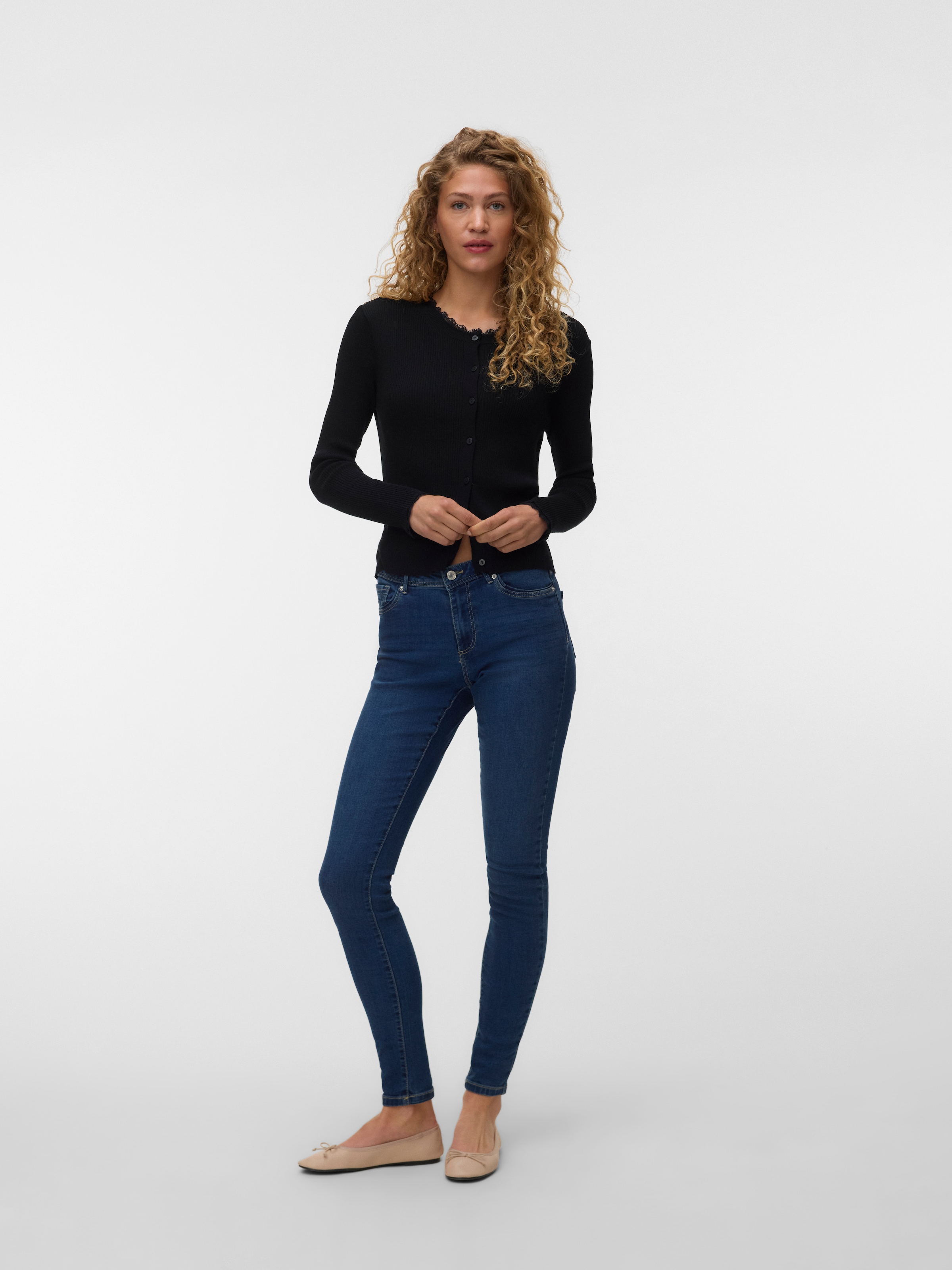 Vero Moda Strickjacke »VMWONDER LACE LS O-NECK CARDIGAN NOOS« Viskosemischung, regular fit