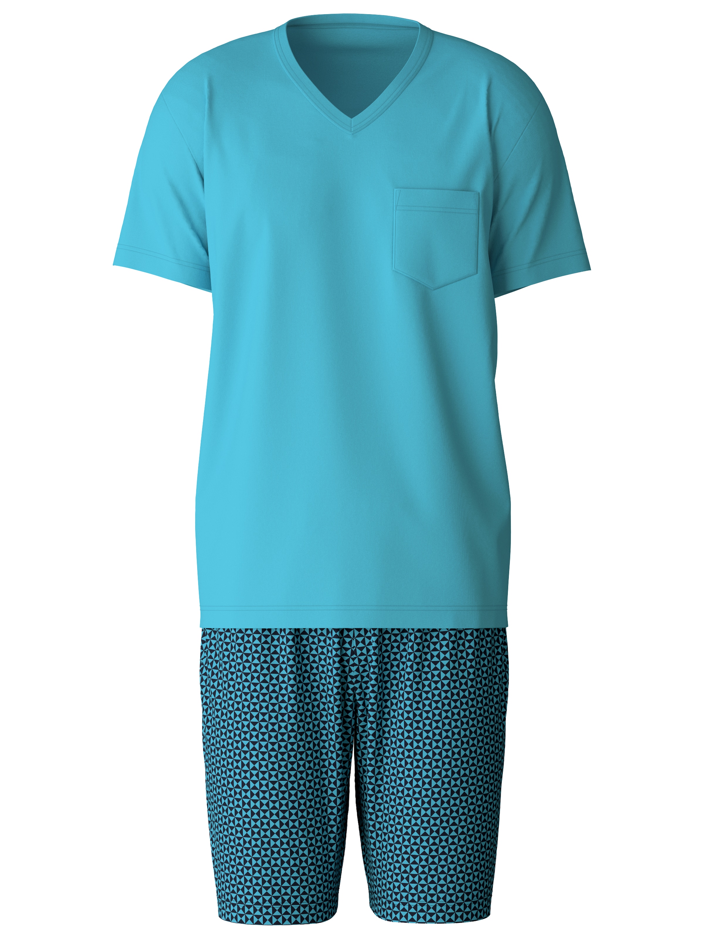 CALIDA Shorty »Relax Streamline«, (Set, 2 tlg.), mit V-Neck und aufgesetzte Brusttasche