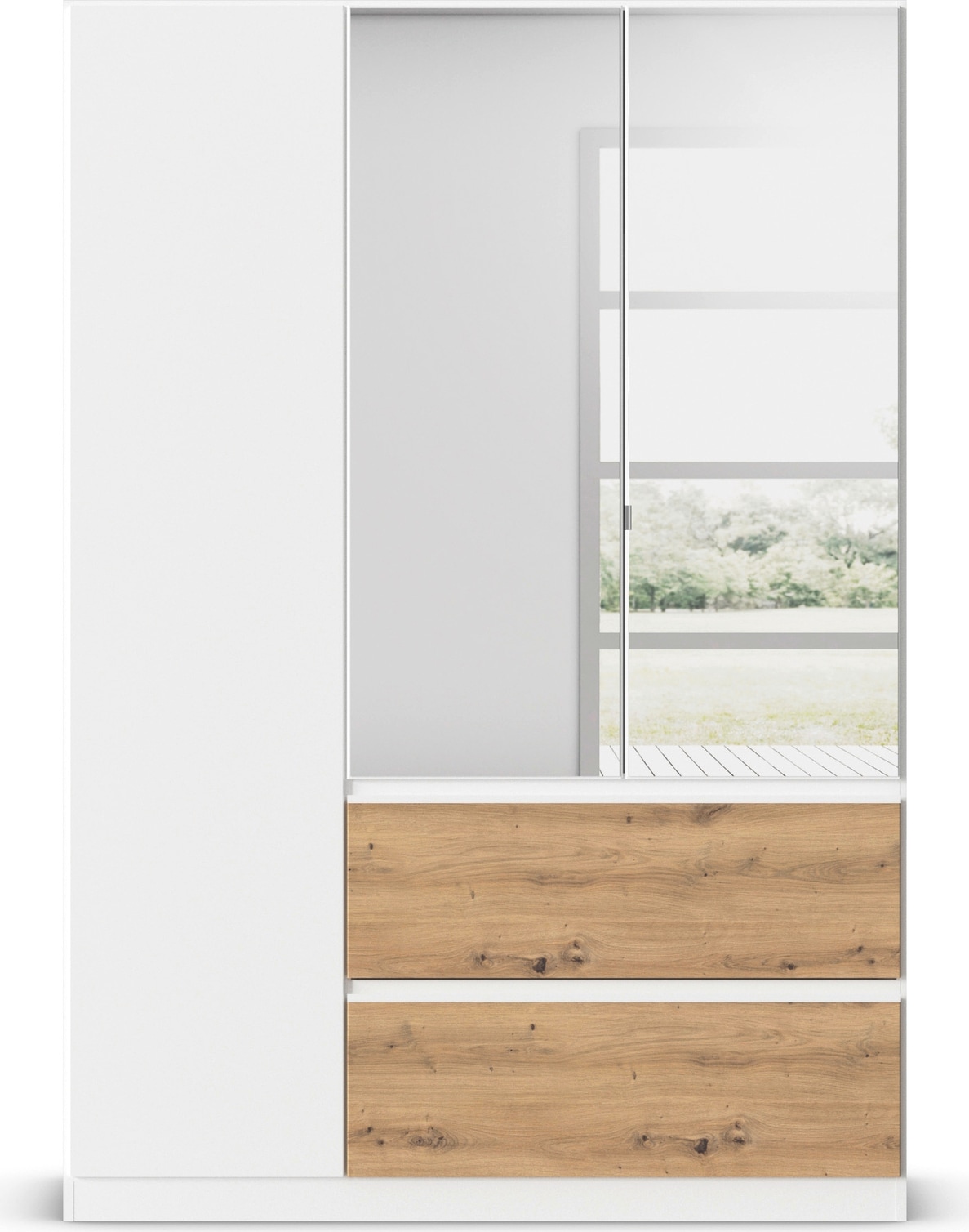 rauch Drehtürenschrank »Kleiderschrank Schrank Garderobe Wäscheschrank COSTA in 3 Breiten«, mit Spiegel, grifflose Front und Push-to-Open Funktion MADE IN GERMANY