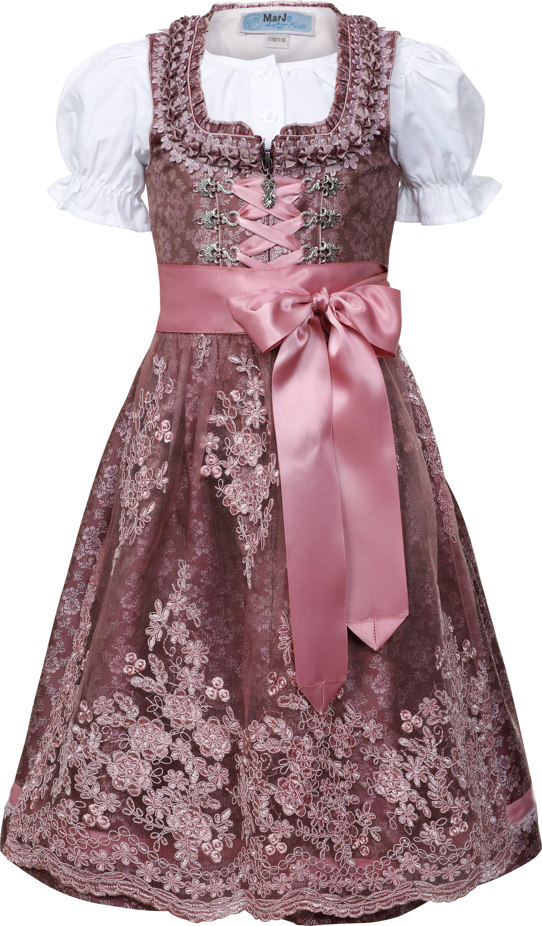 Dirndl, (3 tlg.), Kinder, mit Spitzenschürze