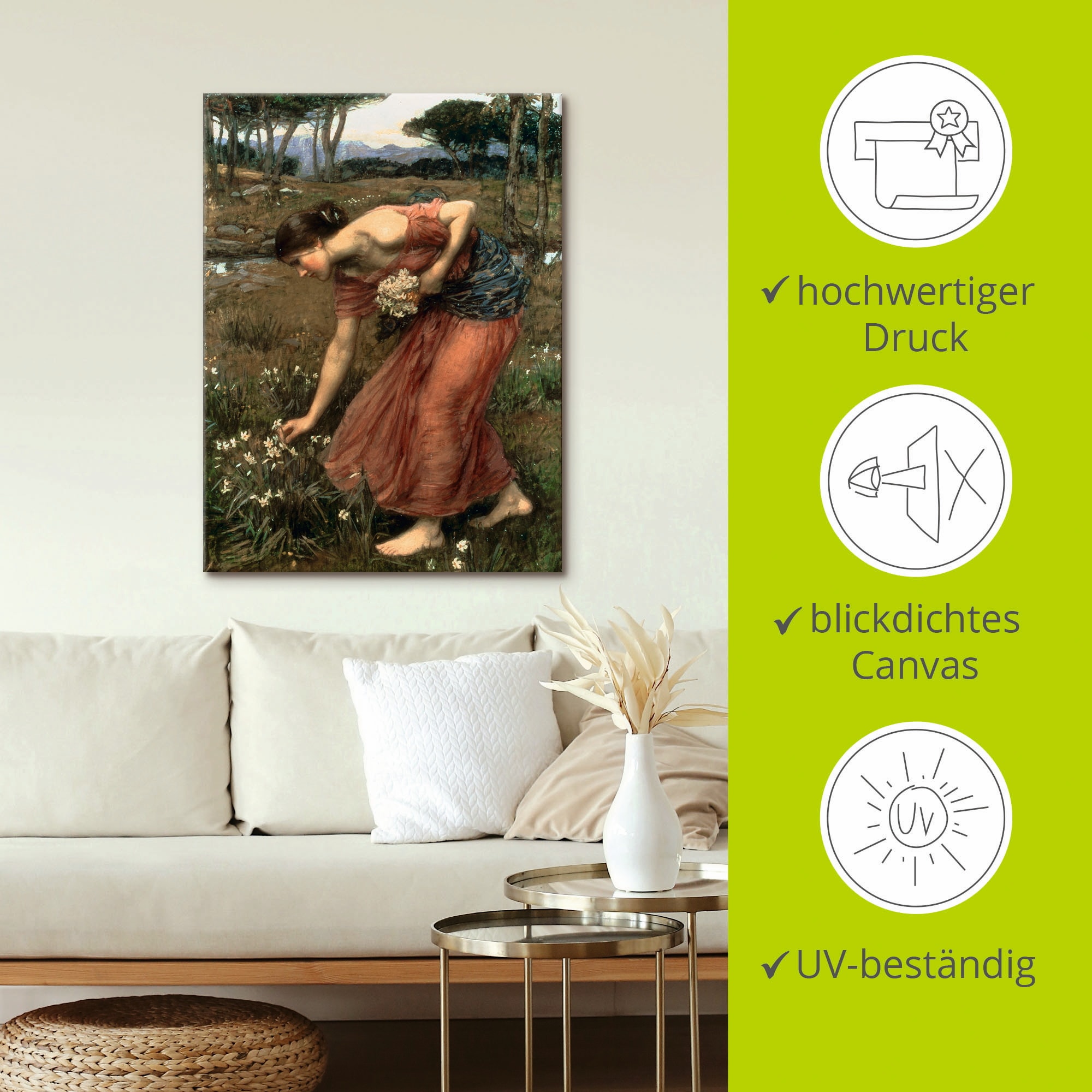 Artland Leinwandbild »Narziß« Frau 1 Stk. tlg. auf Holzrahmen gespannt