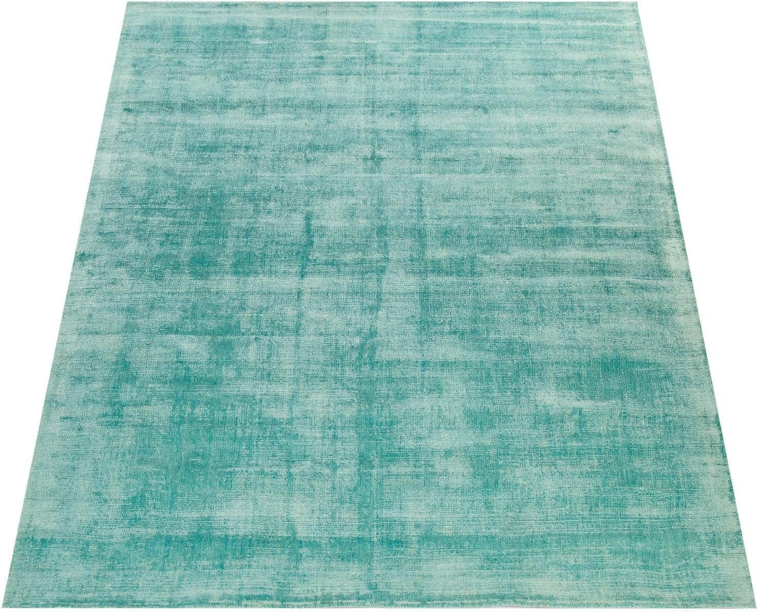 Paco Home Teppich »Glori 330« rechteckig 9 mm Höhe Handweb, Kurzflor, 100% Viskose, handgewebt, mit leichtem Schimmer