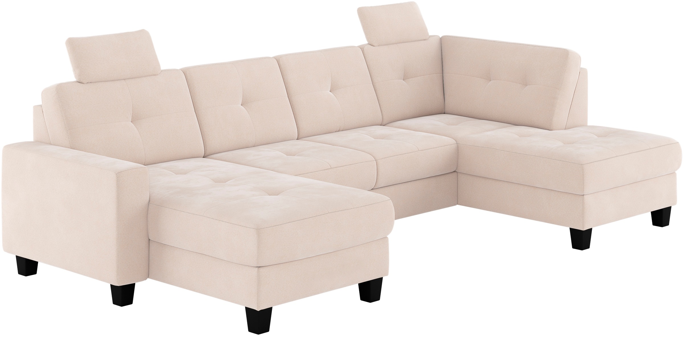 Places of Style Wohnlandschaft »Varese«, Kreuznaht in beige