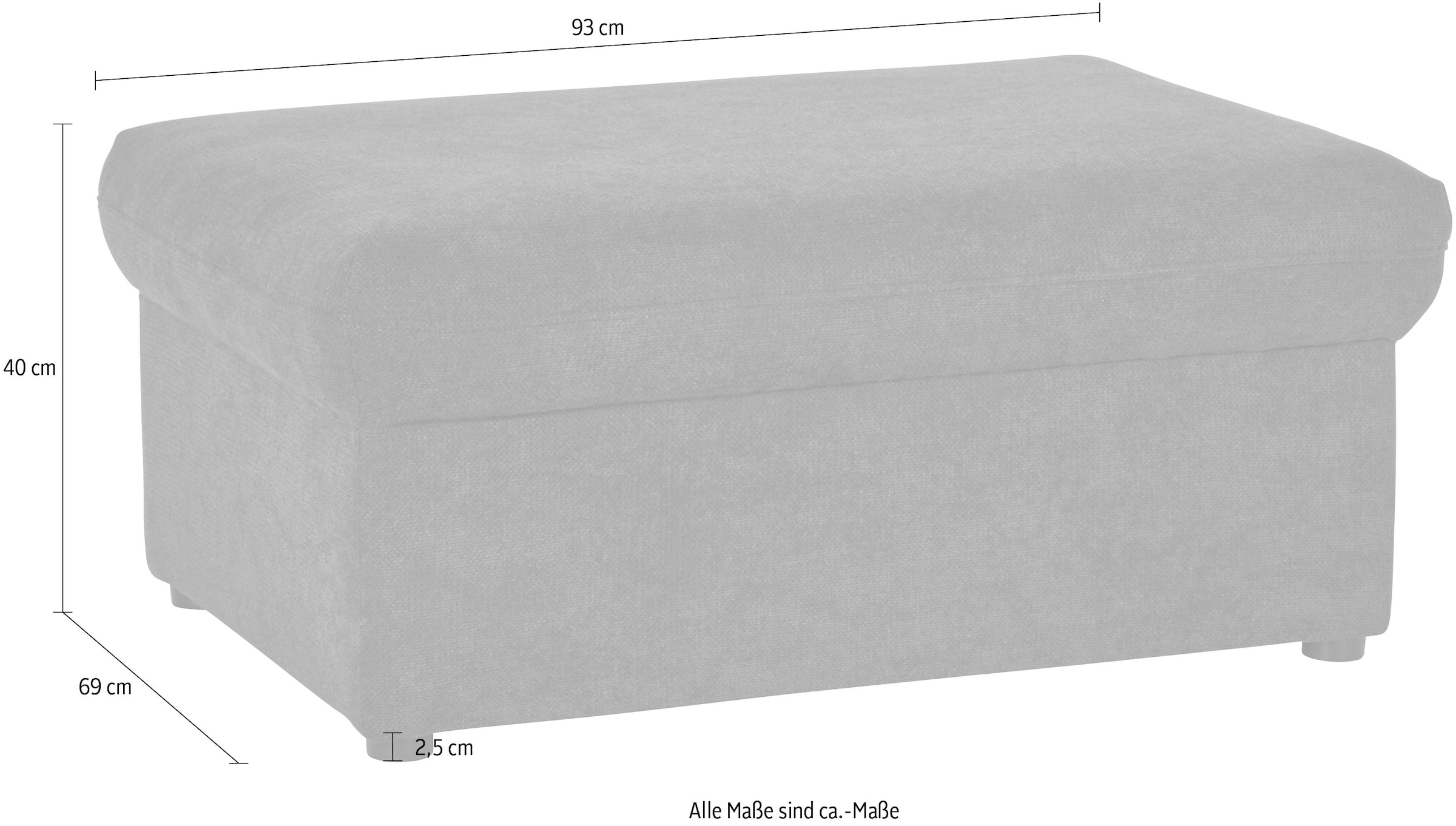 DOMO collection Hocker »Topper« mit Wellenunterfederung, auf Kunststoffgleitern