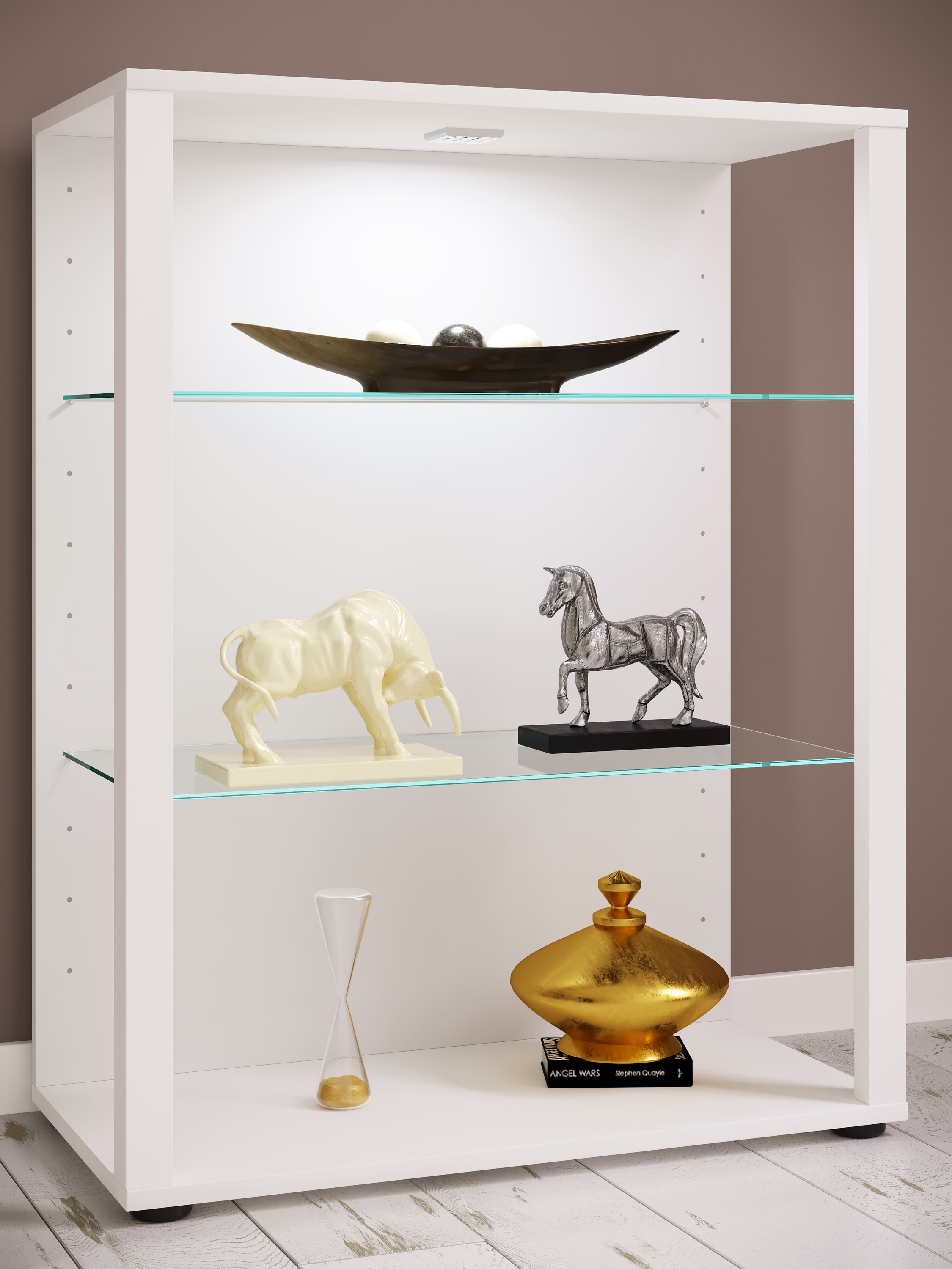 VCM Standvitrine »Holz Glas Stand Vitrine Sammelvitrine Glasol L«