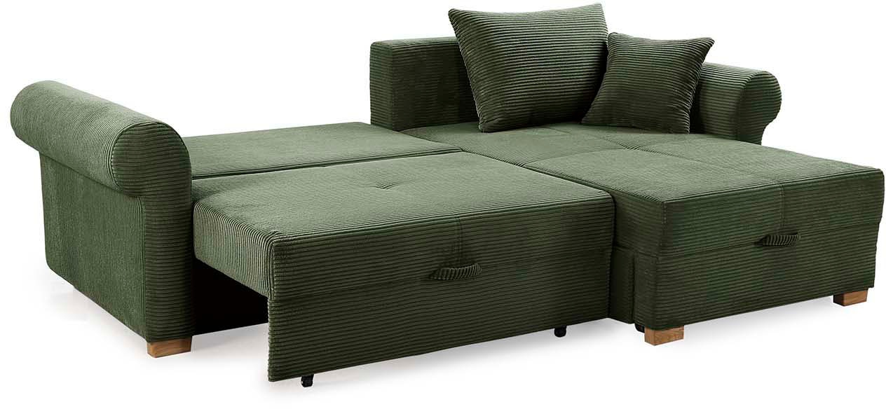 Jockenhöfer Gruppe Ecksofa List, Stauraum im Sitz und Ottomane, inklusive 3 Rückenkissen und 2 Zierkissen