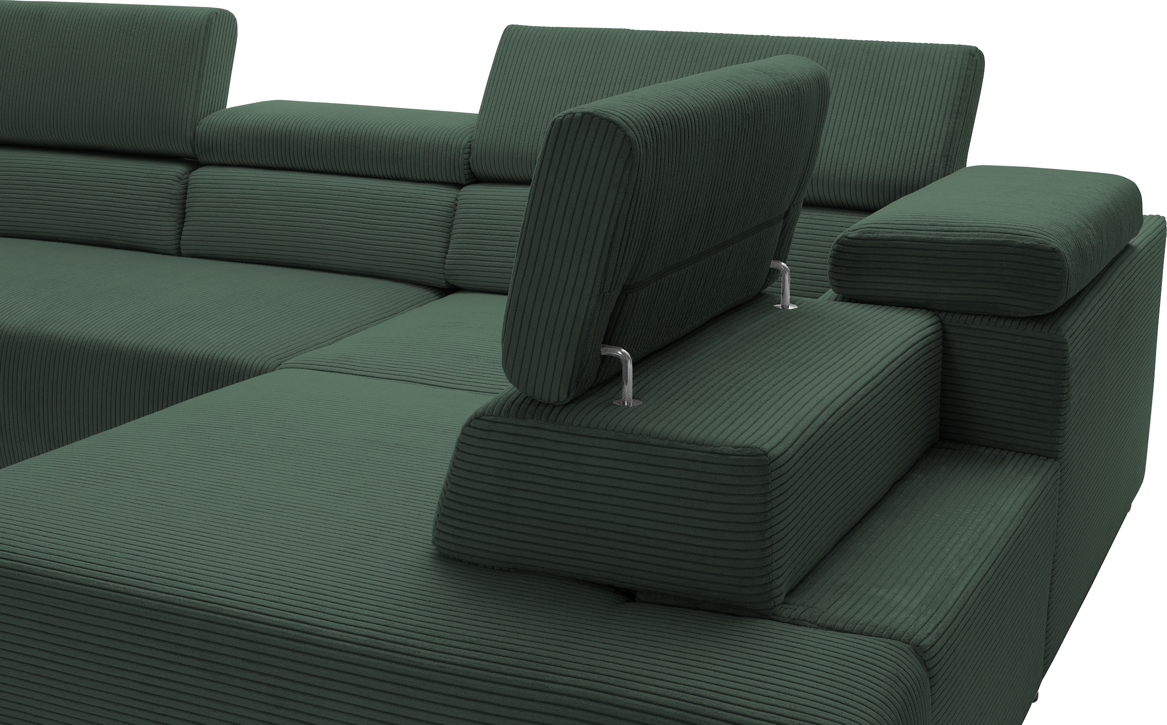 exxpo - sofa fashion Ecksofa »VITTORIO mit Komfortfunktionen, bequem und modern, Cord, L-Form« inkl. Kopfteil- und Sitztiefenverstellung, wahlweise mit Bettfunktion