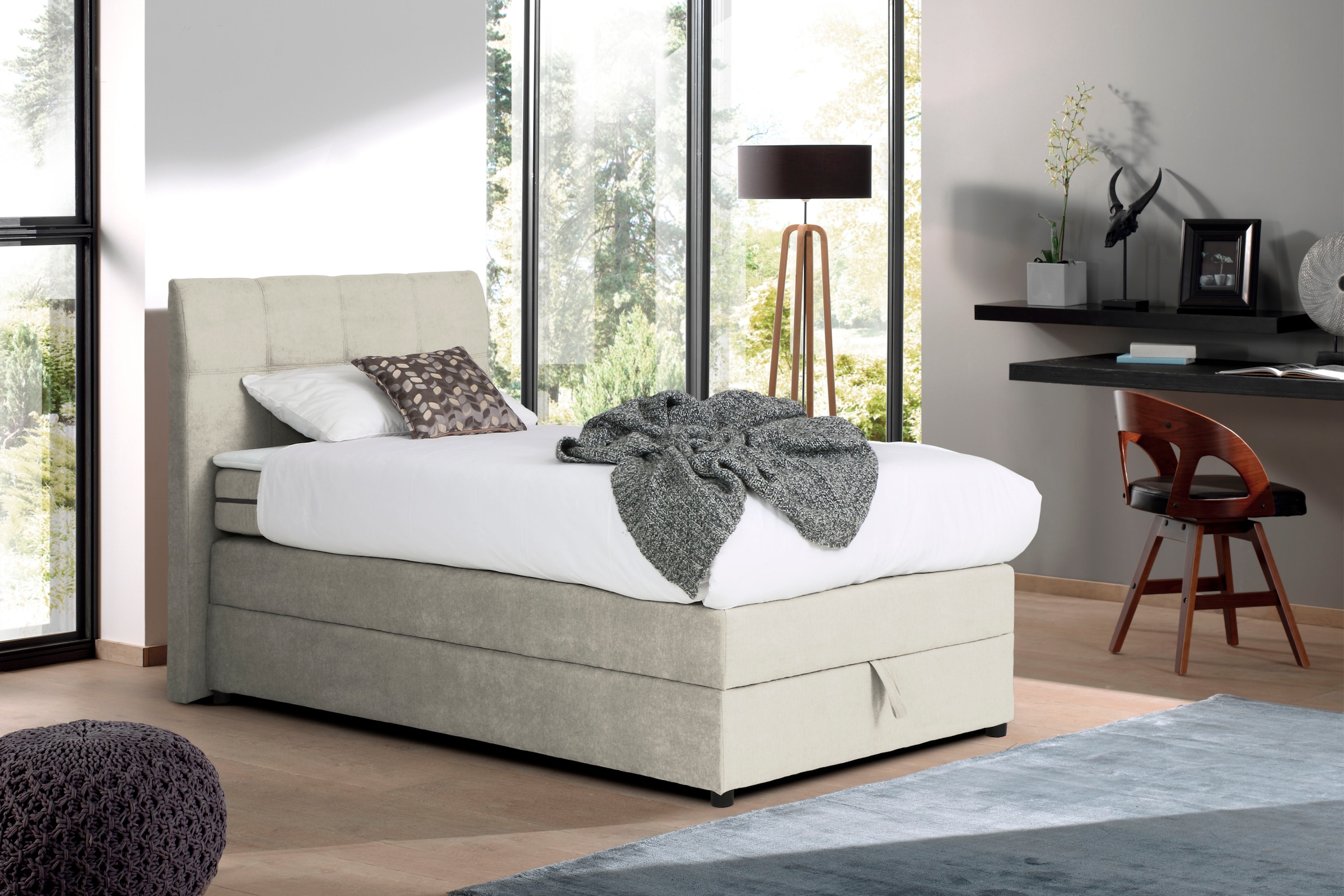 Home affaire Boxspringbett »Finja« besonders komfortable Liegehöhe, mit praktischem Bettkasten