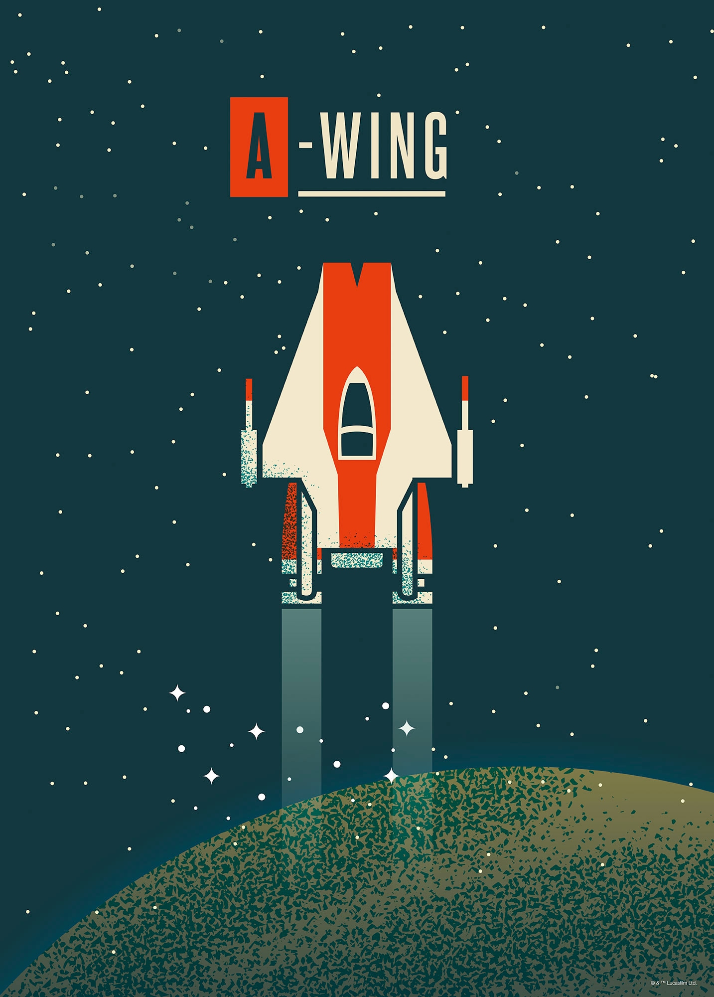 Komar Wandbild »Star Wars Geeky A-Wing«, Disney, (Set, 1 St.), 30 x 40 cm (Breite x Höhe) - Kinderzimmer, Dekoration