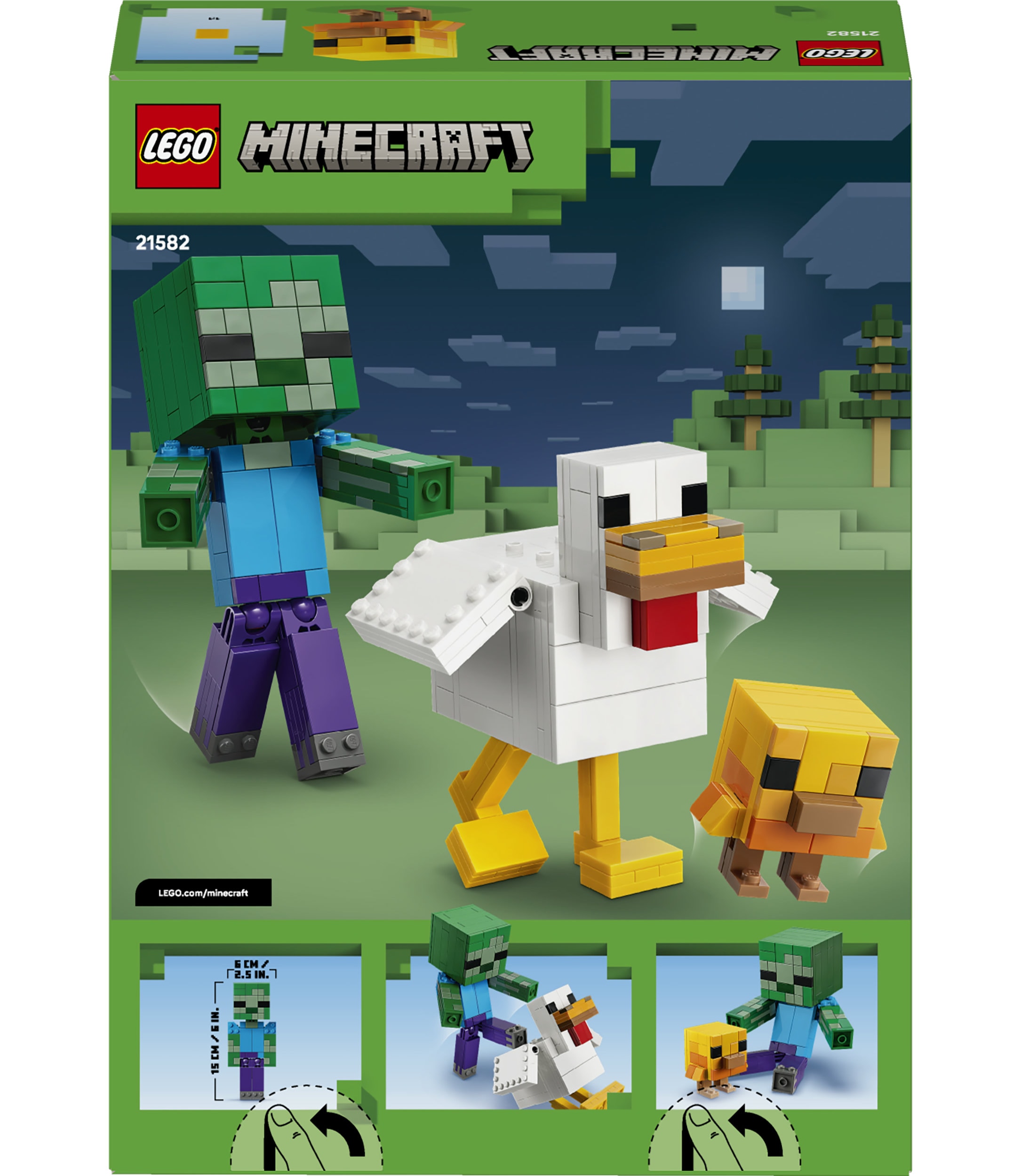 LEGO® Konstruktionsspielsteine »Hühnerreiter (21582), LEGO Minecraft« Made in Europe