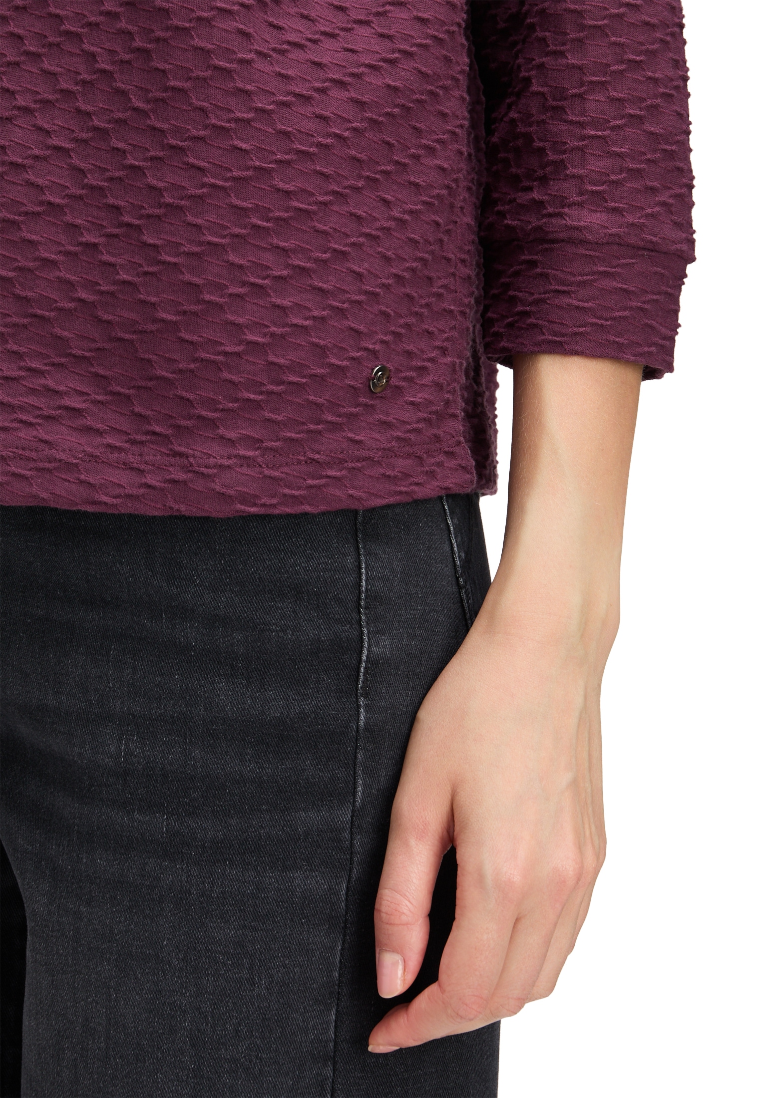 Betty&Co Langarmshirt »Strukturshirt mit Rundhalsausschnitt«