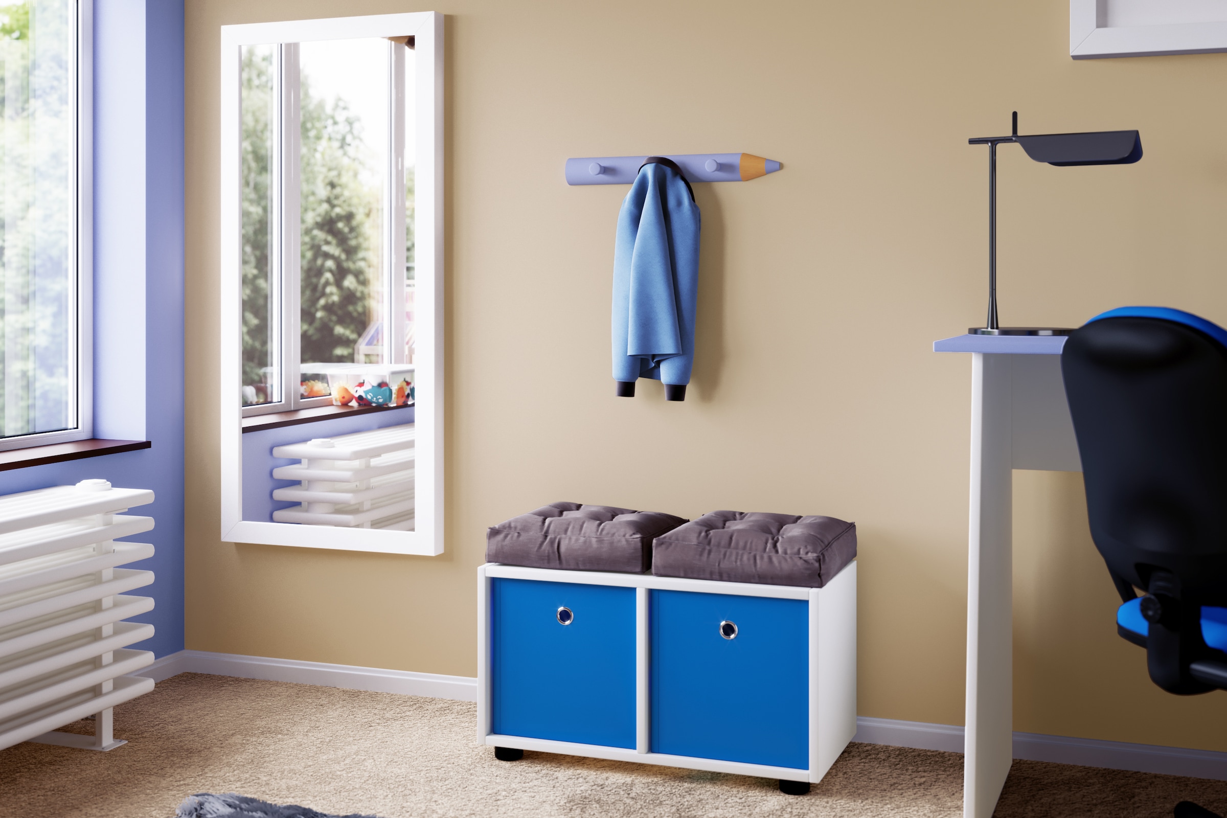 VCM Garderobenschrank »Holz Haken Wandpaneel Flur Garderobe Stifto«